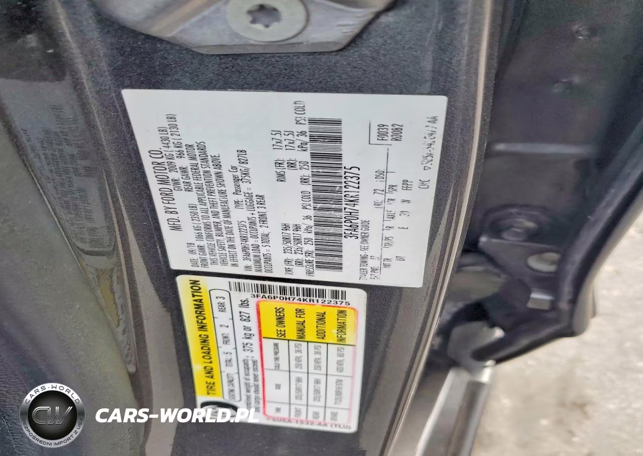 2019 Ford Fusion Se VIN:3FA6P0H74KR122375 - 12