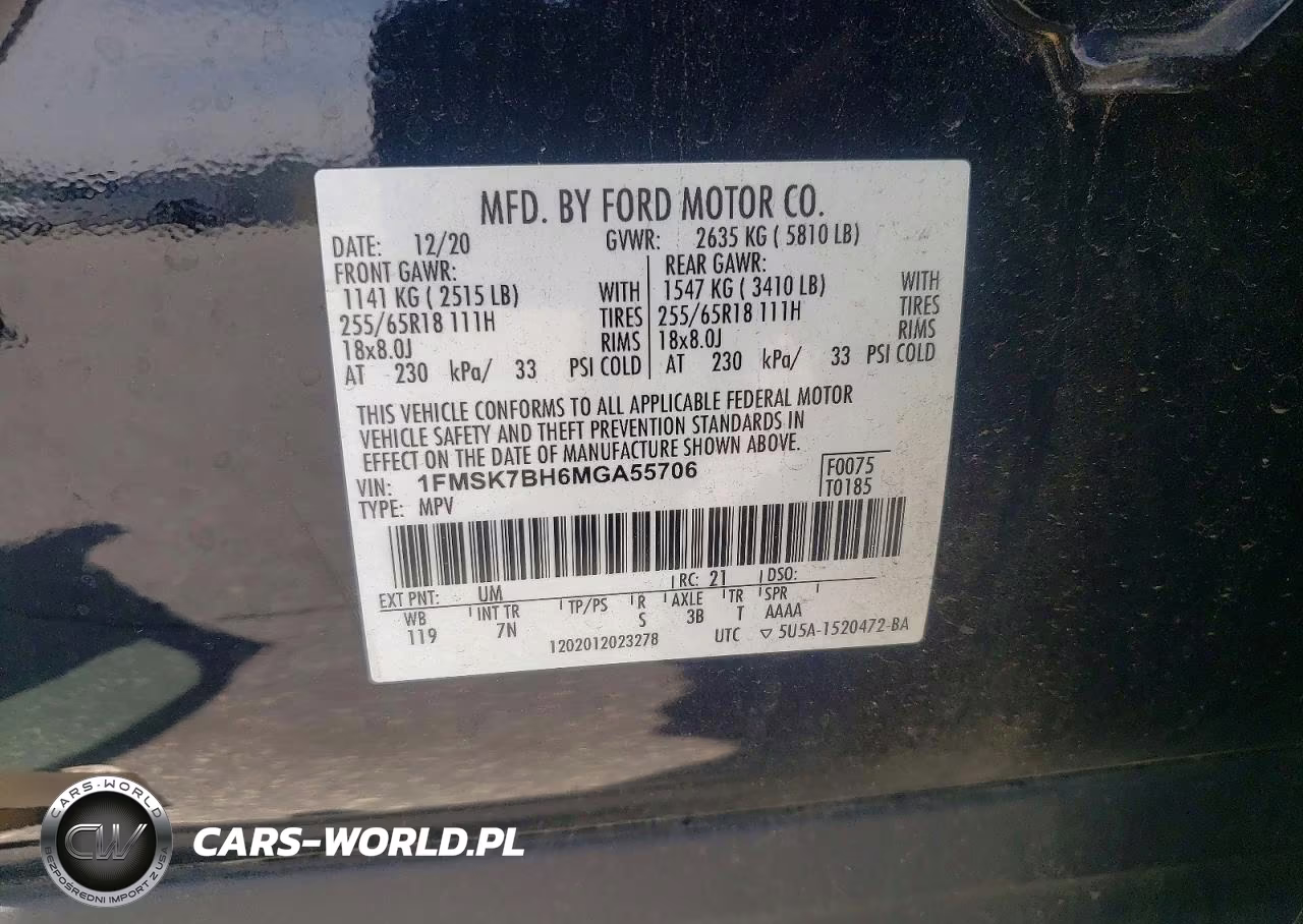 2021 Ford Explorer VIN:1FMSK7BH6MGA55706 - 13