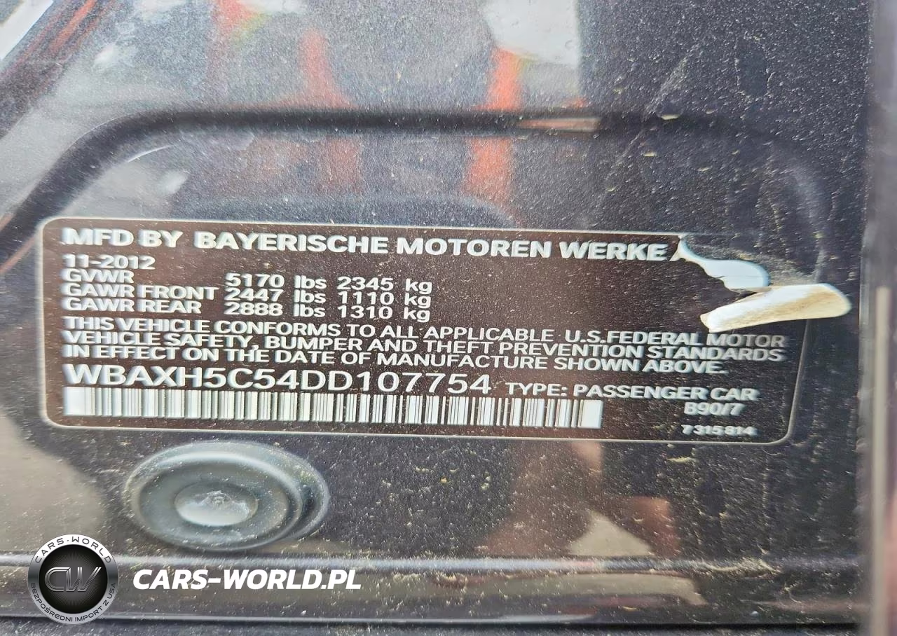 2013 BMW 528 Xi VIN:WBAXH5C54DD107754 - 12