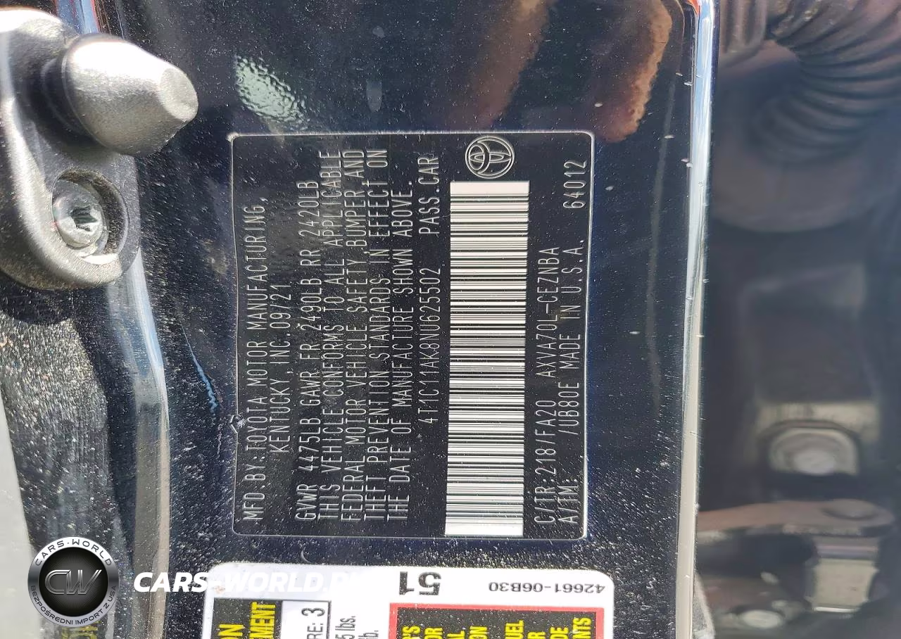 2022 Toyota Camry Le VIN:4T1C11AK8NU625502 - 12