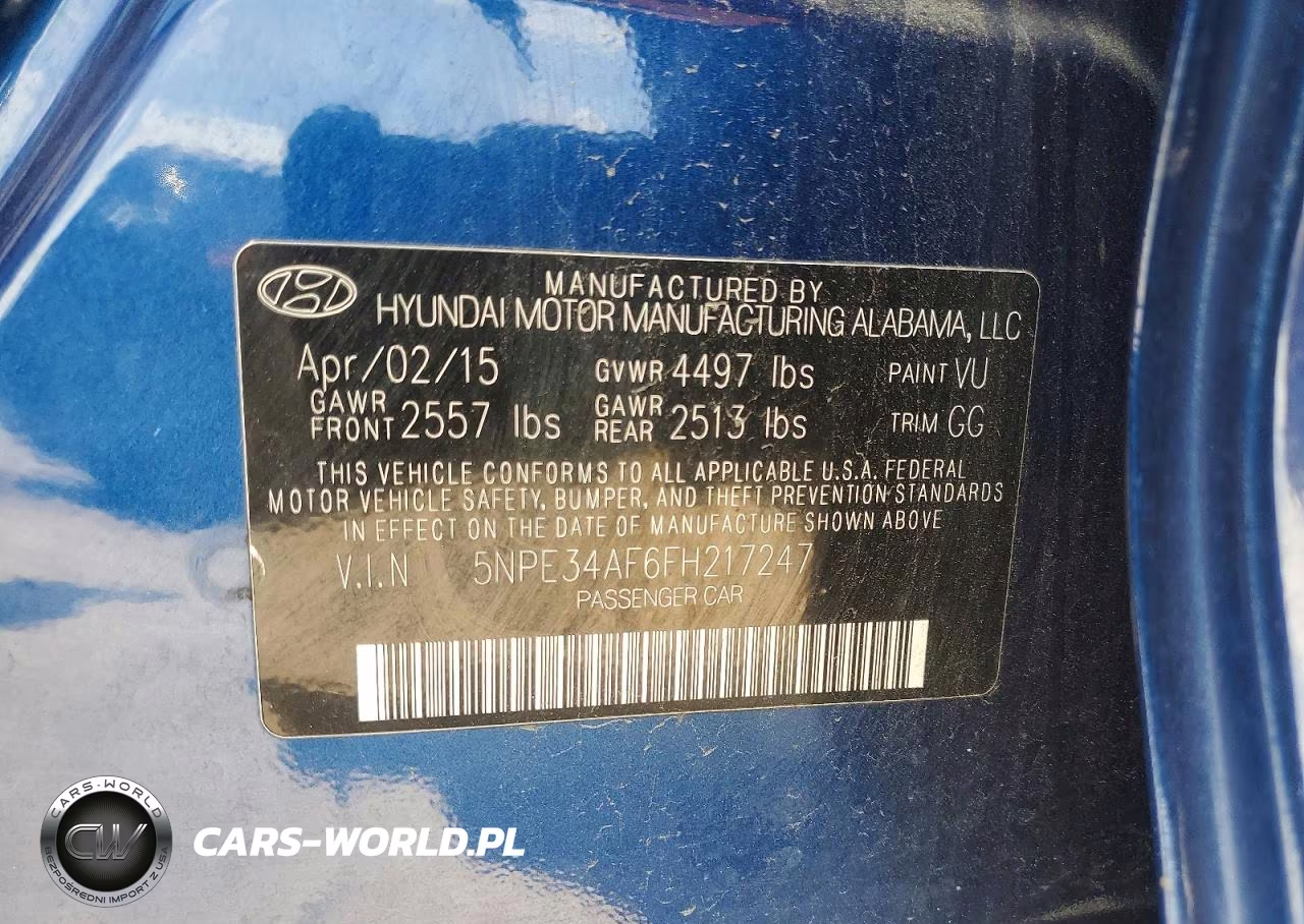 2015 Hyundai Sonata Sport VIN:5NPE34AF6FH217247 - 13