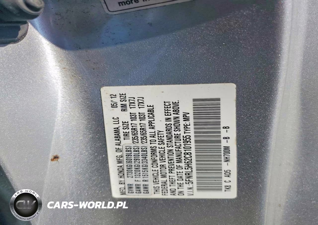 2012 Honda Odyssey Exl VIN:5FNRL5H62CB101955 - 13