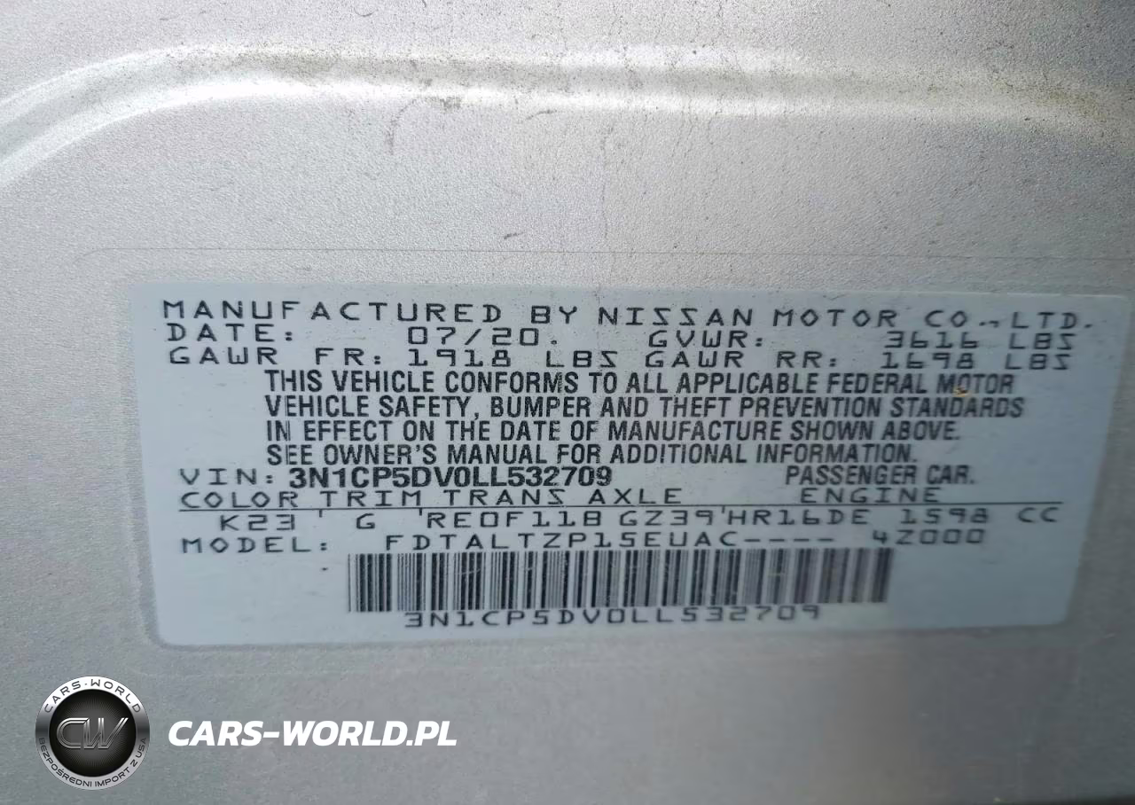 2020 Nissan Kicks Sr VIN:3N1CP5DV0LL532709 - 13
