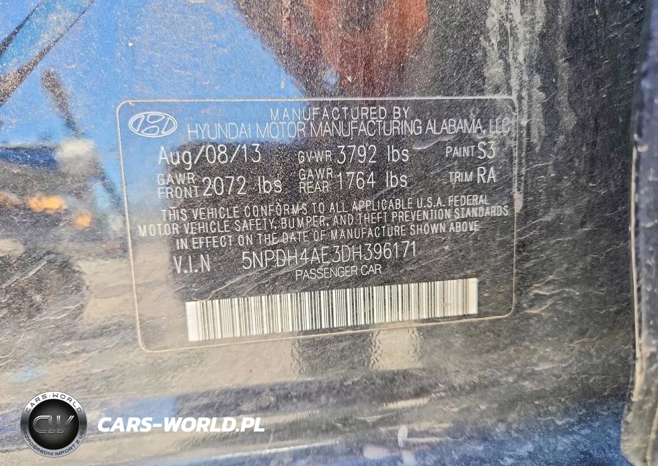 2013 Hyundai Elantra Gls VIN:5NPDH4AE3DH396171 - 12