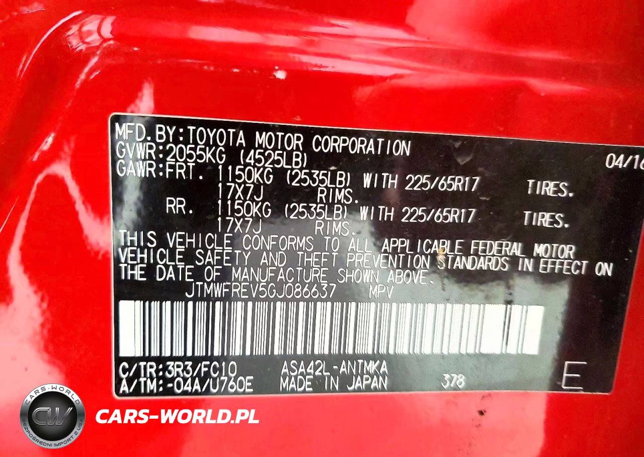 2016 Toyota Rav 4 VIN:JTMWFREV5GJ086637 - 13