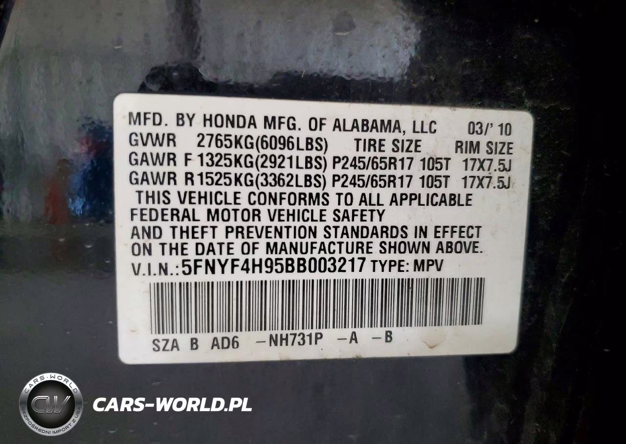 2011 Honda Pilot Touring VIN:5FNYF4H95BB003217 - 14