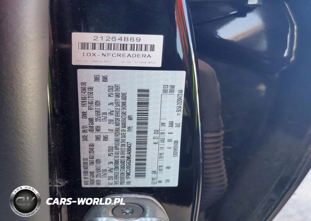 2021 Ford Escape Se VIN:1FMCU0G62MUA98437 - 13