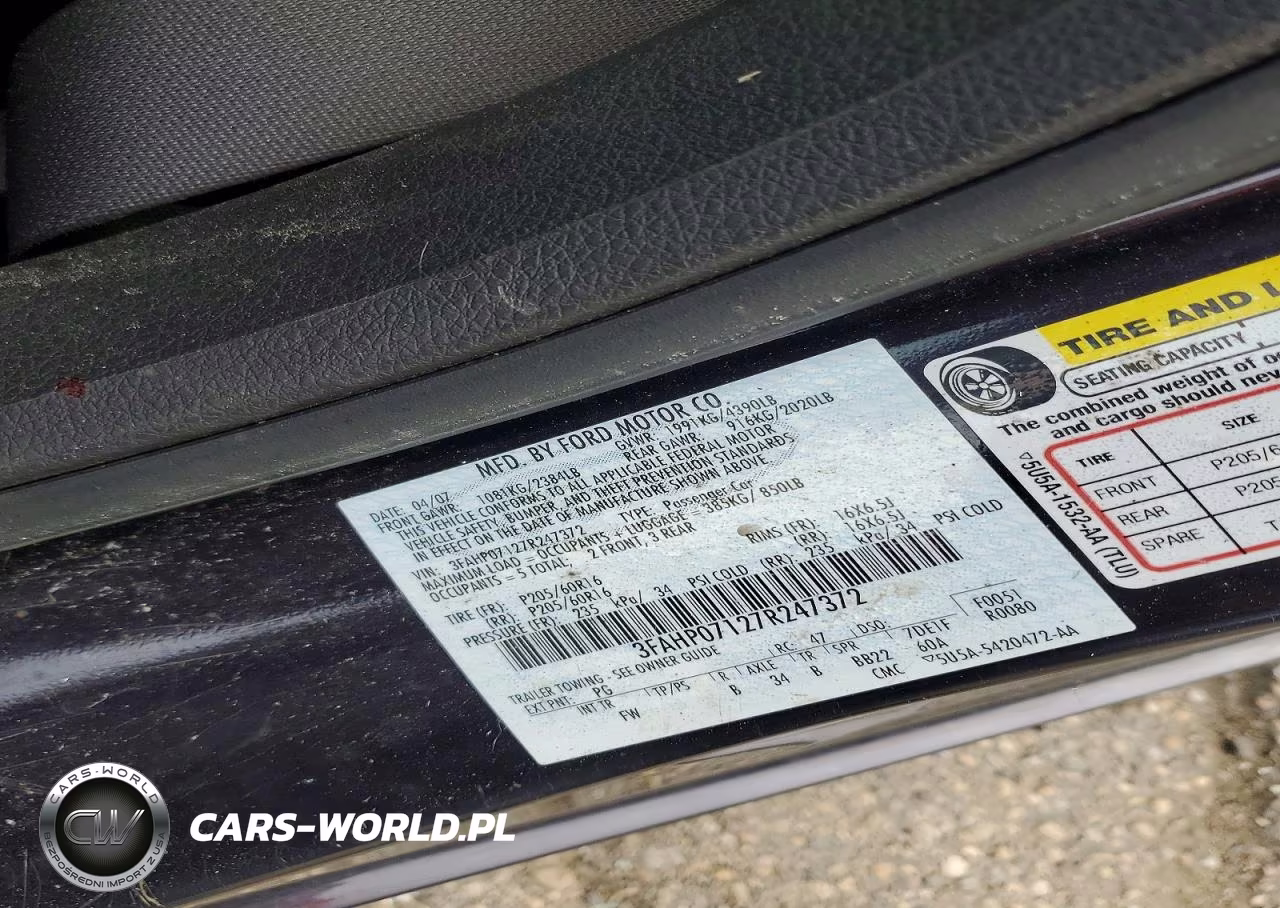2007 Ford Fusion Se VIN:3FAHP07127R247372 - 12