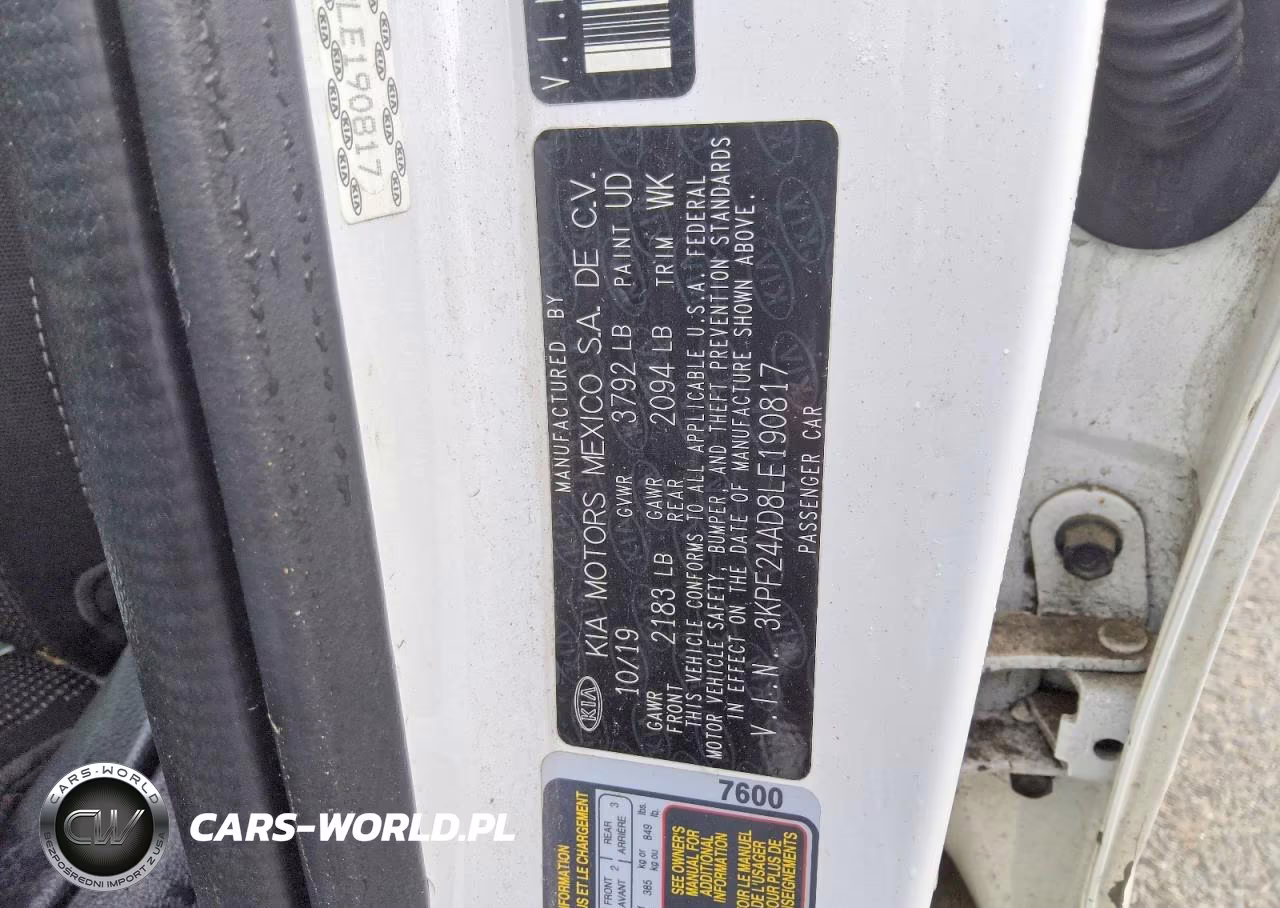 2020 Kia Forte Fe VIN:3KPF24AD8LE190817 - 12
