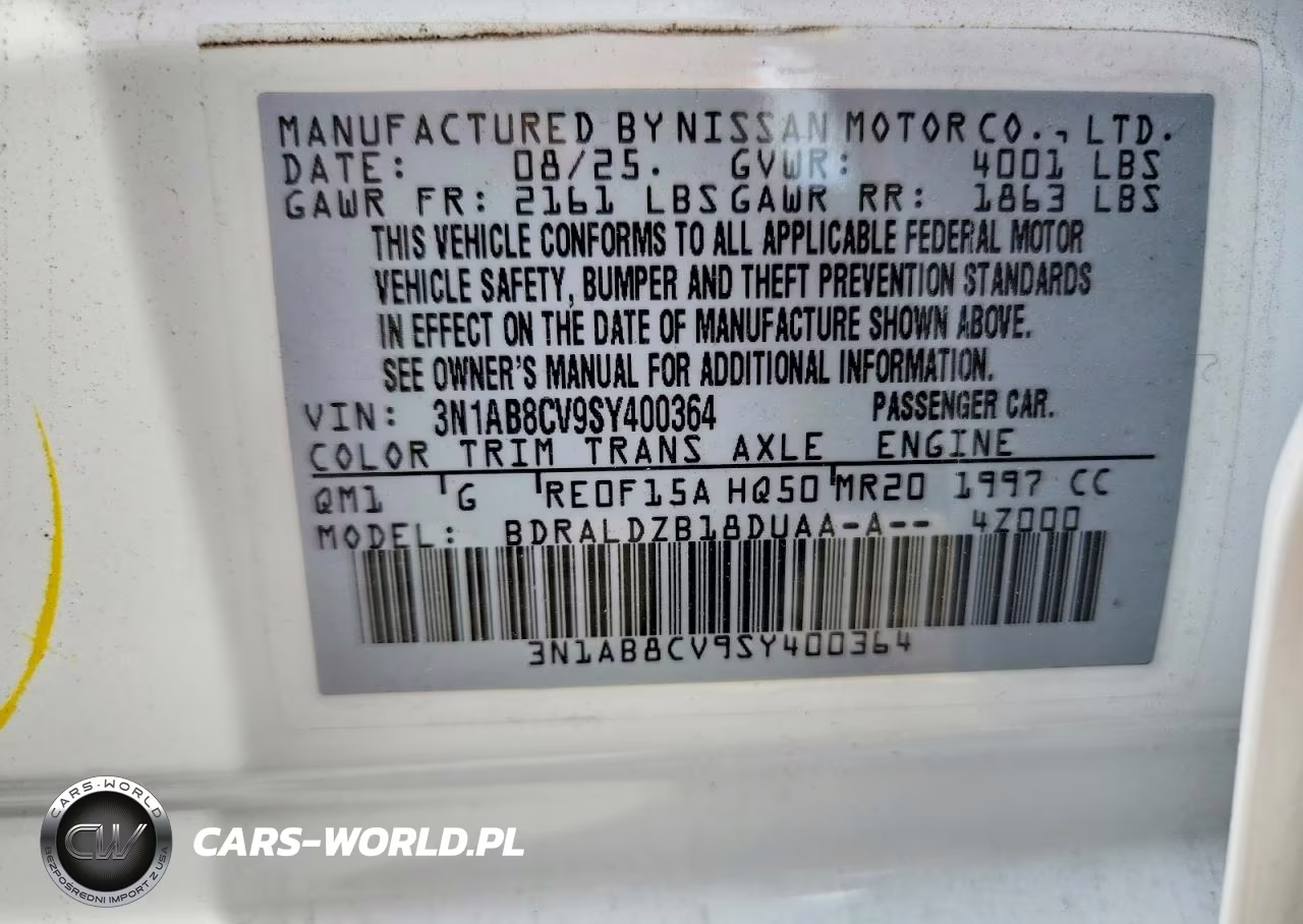 2025 Niss Sentra VIN:3N1AB8CV9SY400364 - 13