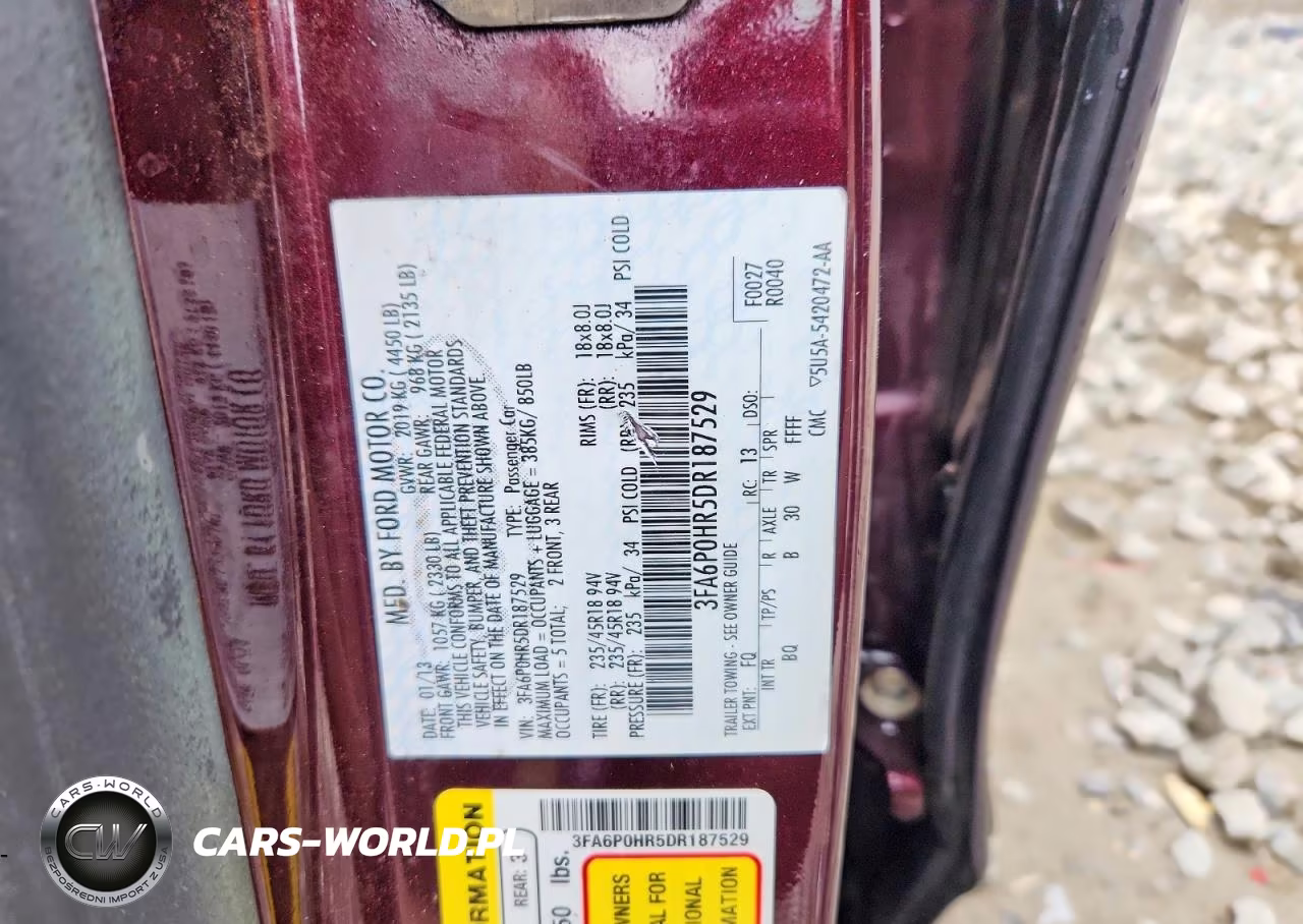 2013 Ford Fusion Se VIN:3FA6P0HR5DR187529 - 12