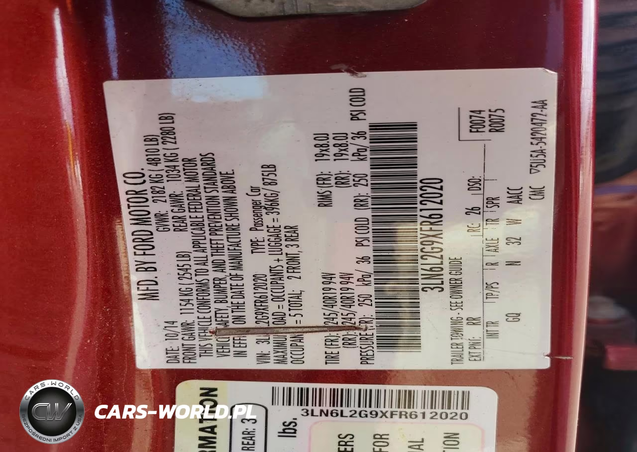 2015 Lincoln Mkz VIN:3LN6L2G9XFR612020 - 12