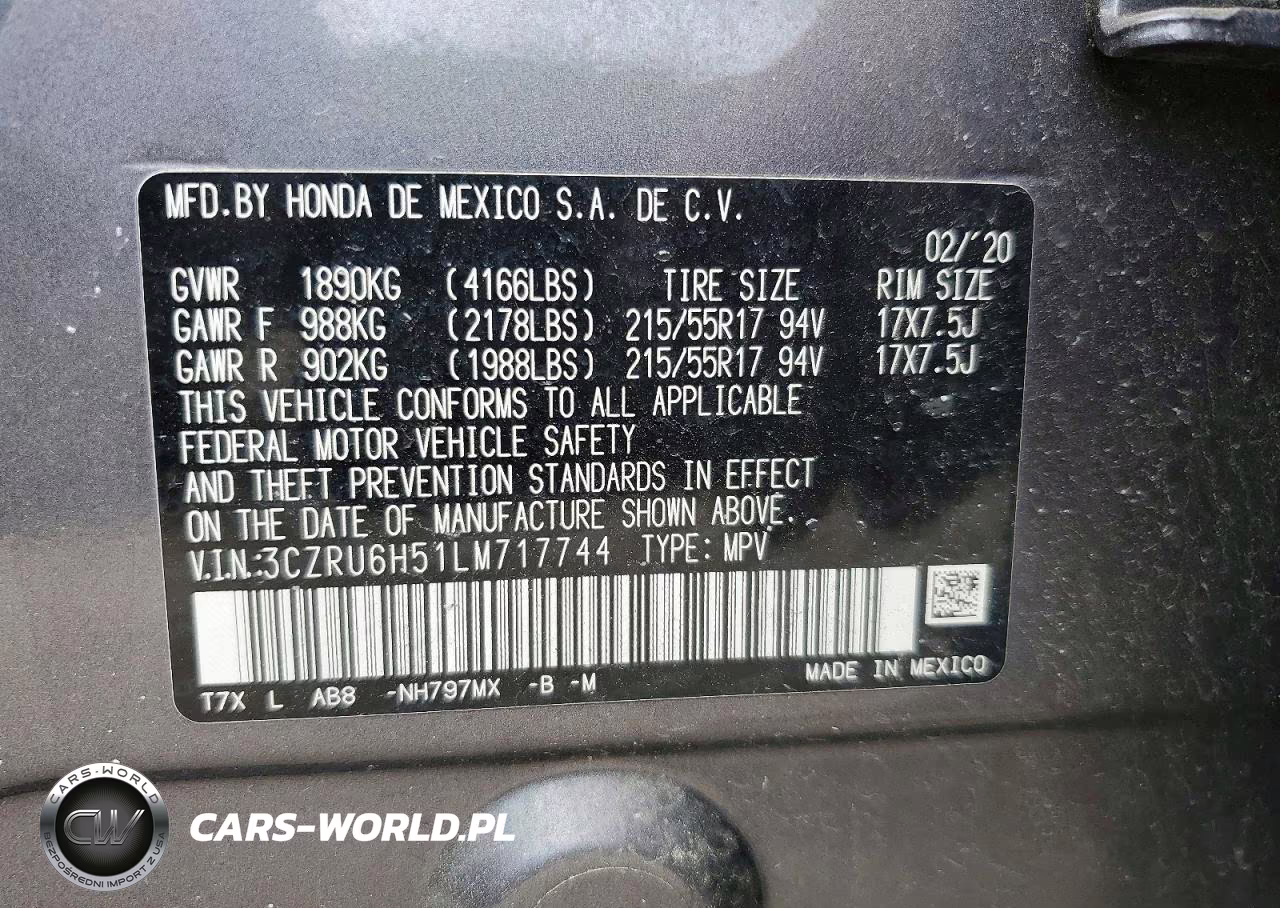 2020 Honda Hr-V Ex VIN:3CZRU6H51LM717744 - 13