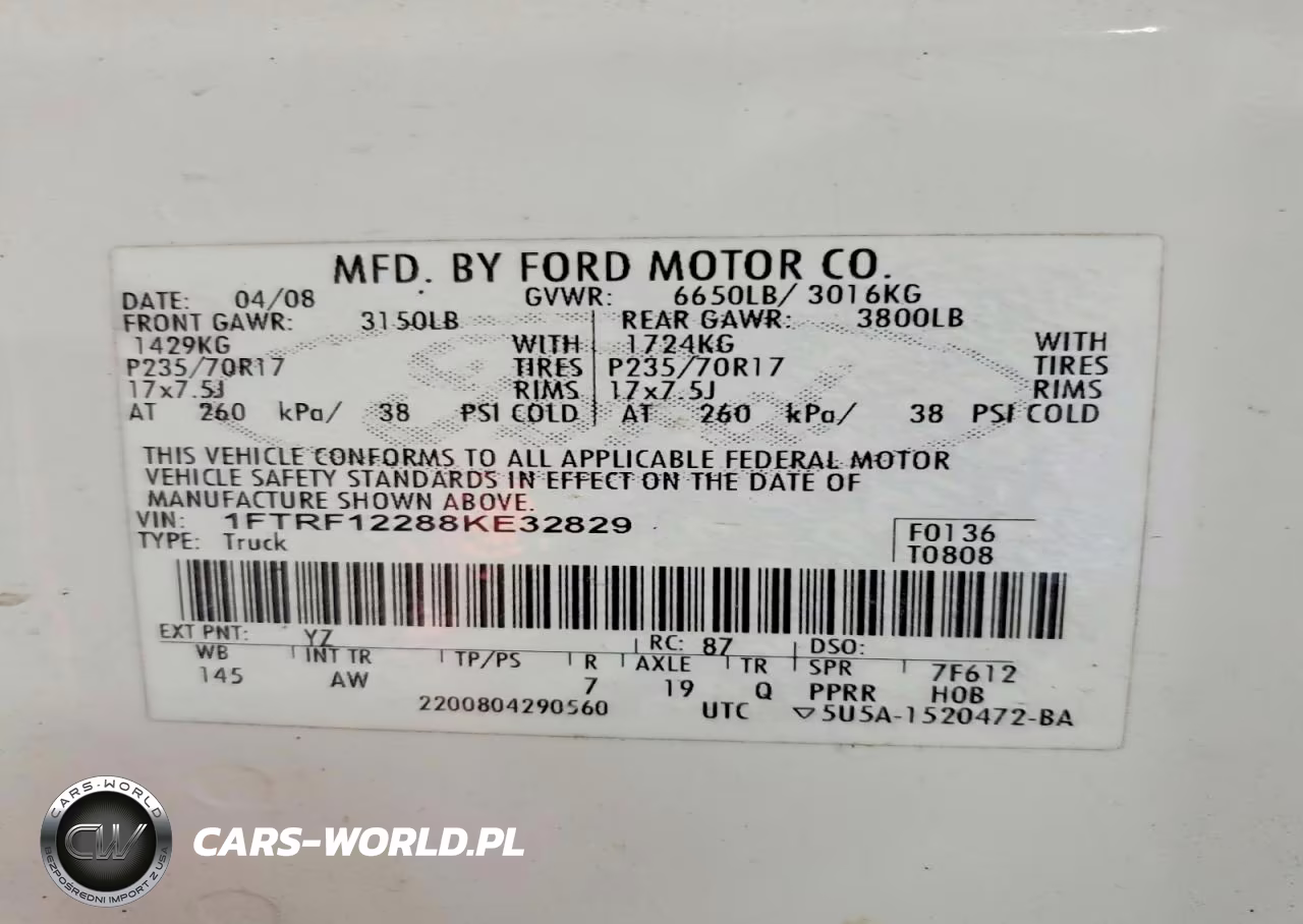 2008 Ford F150 VIN:1FTRF12288KE32829 - 12