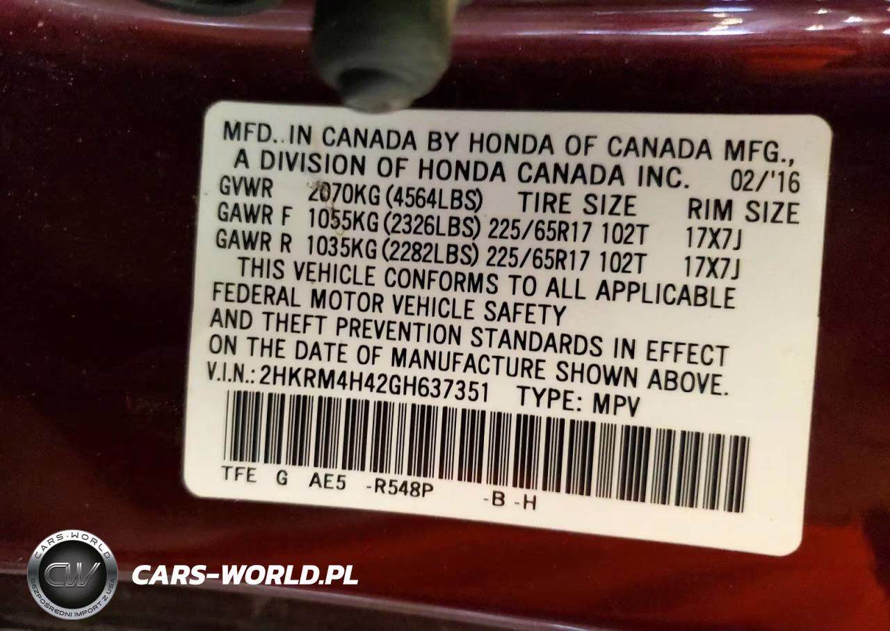 2016 Honda Cr-V Se VIN:2HKRM4H42GH637351 - 13