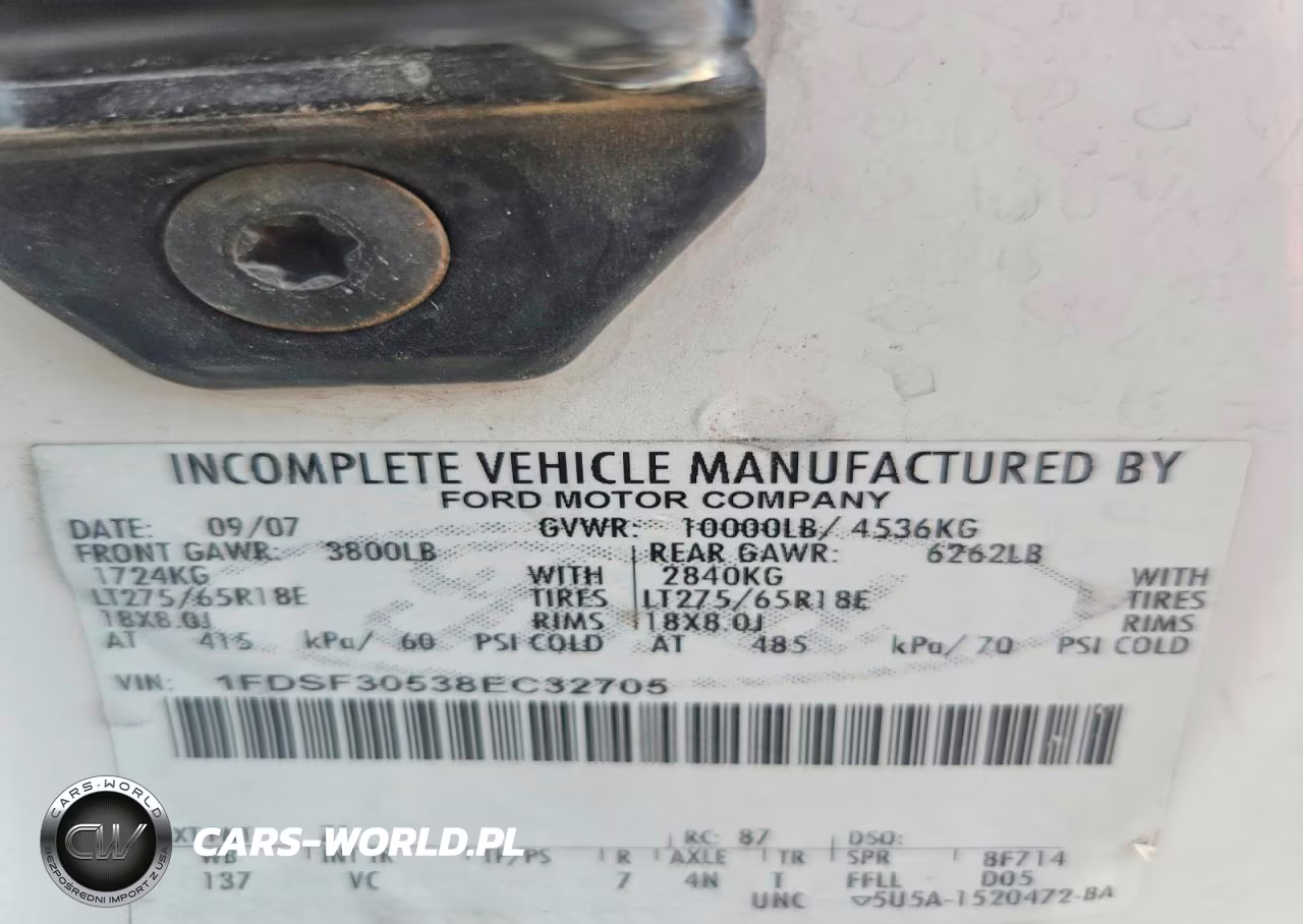 2008 Ford F350 Srw Super Duty VIN:1FDSF30538EC32705 - 12