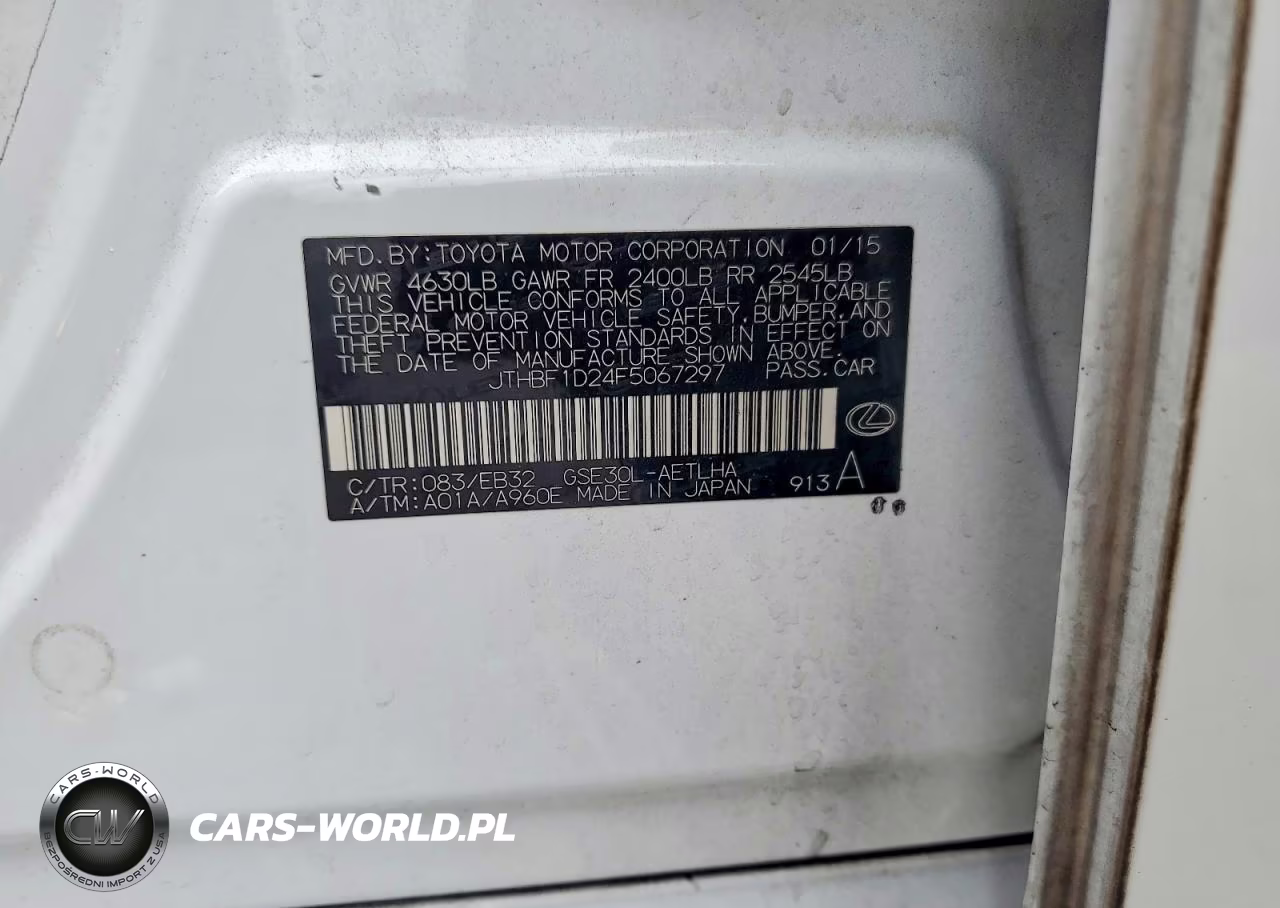 2015 Lexus Is 250 VIN:JTHBF1D24F5067297 - 12