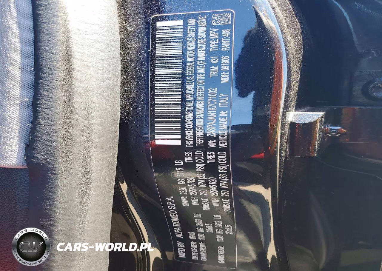 2019 Alfa Romeo Stelvio VIN:ZASPAJAN1K7C71002 - 13
