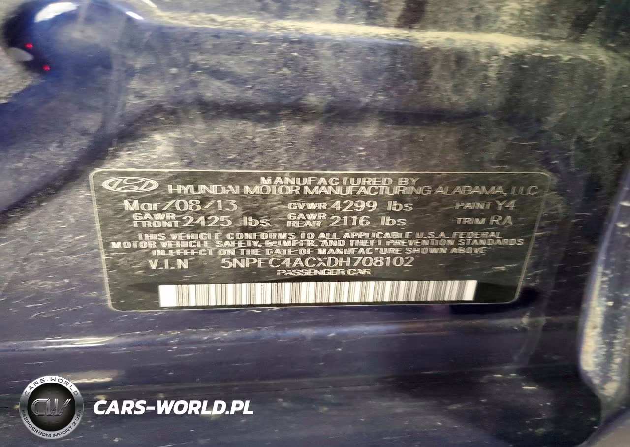 2013 Hyundai Sonata Se VIN:5NPEC4ACXDH708102 - 12