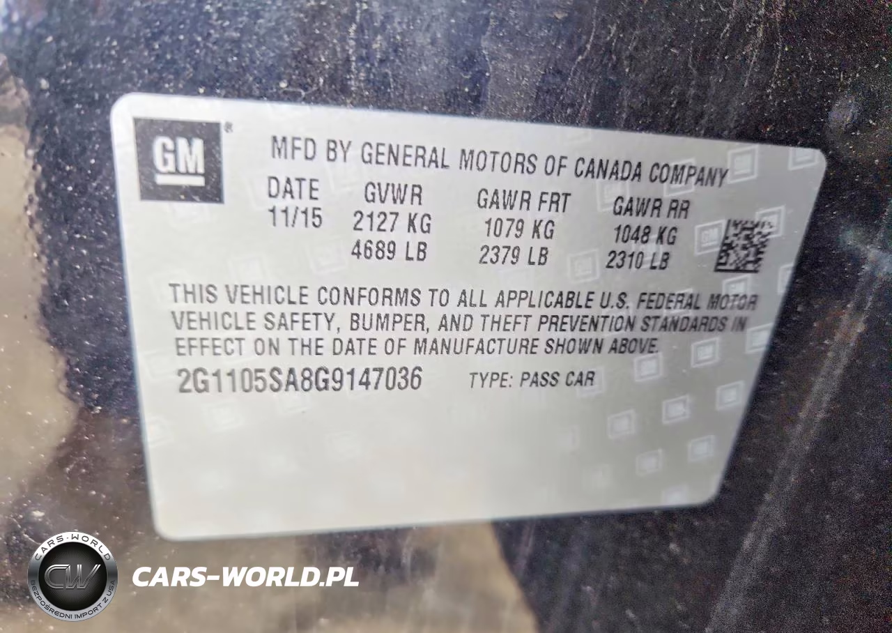 2016 Chevrolet Impala Lt VIN:2G1105SA8G9147036 - 13