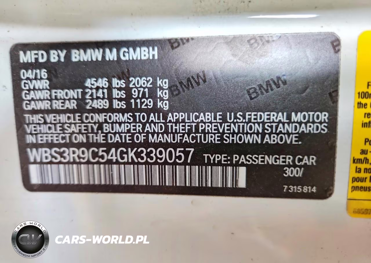 2016 BMW Motorrad M4 VIN:WBS3R9C54GK339057 - 12