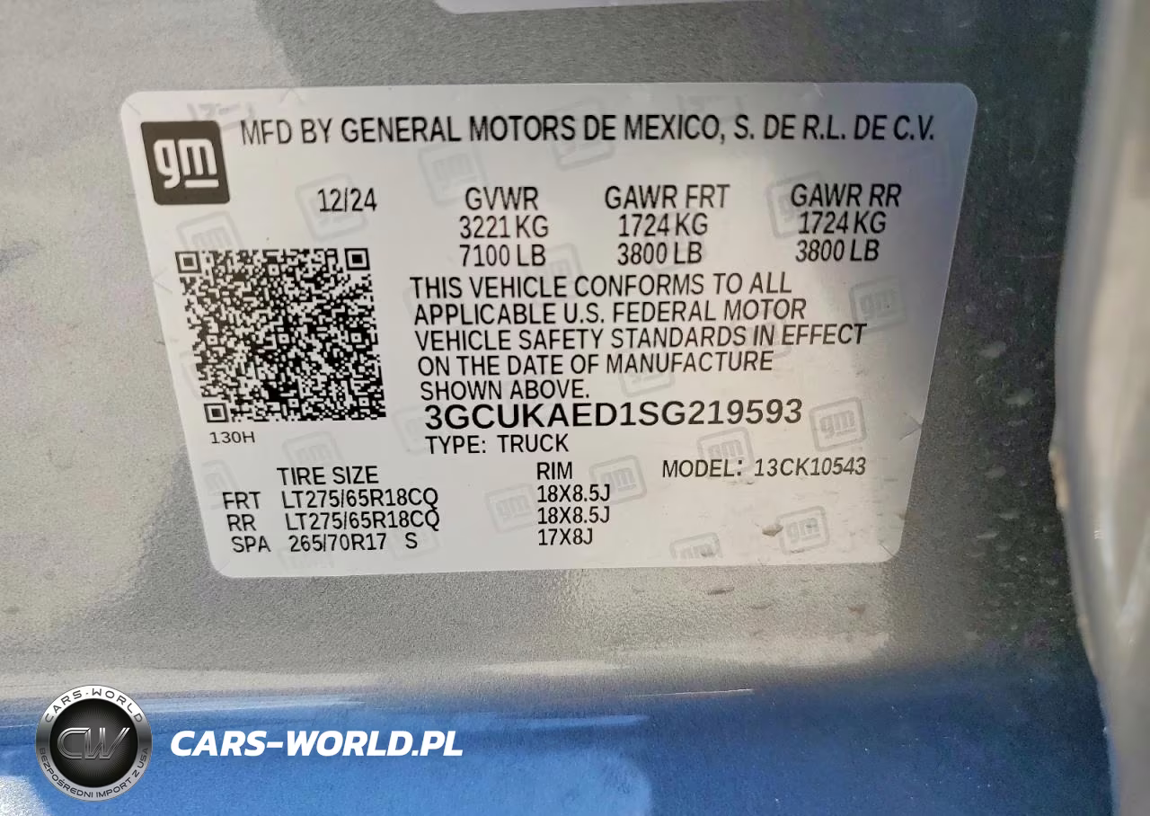 2025 Chevrolet Silverado K1500 VIN:3GCUKAED1SG219593 - 12