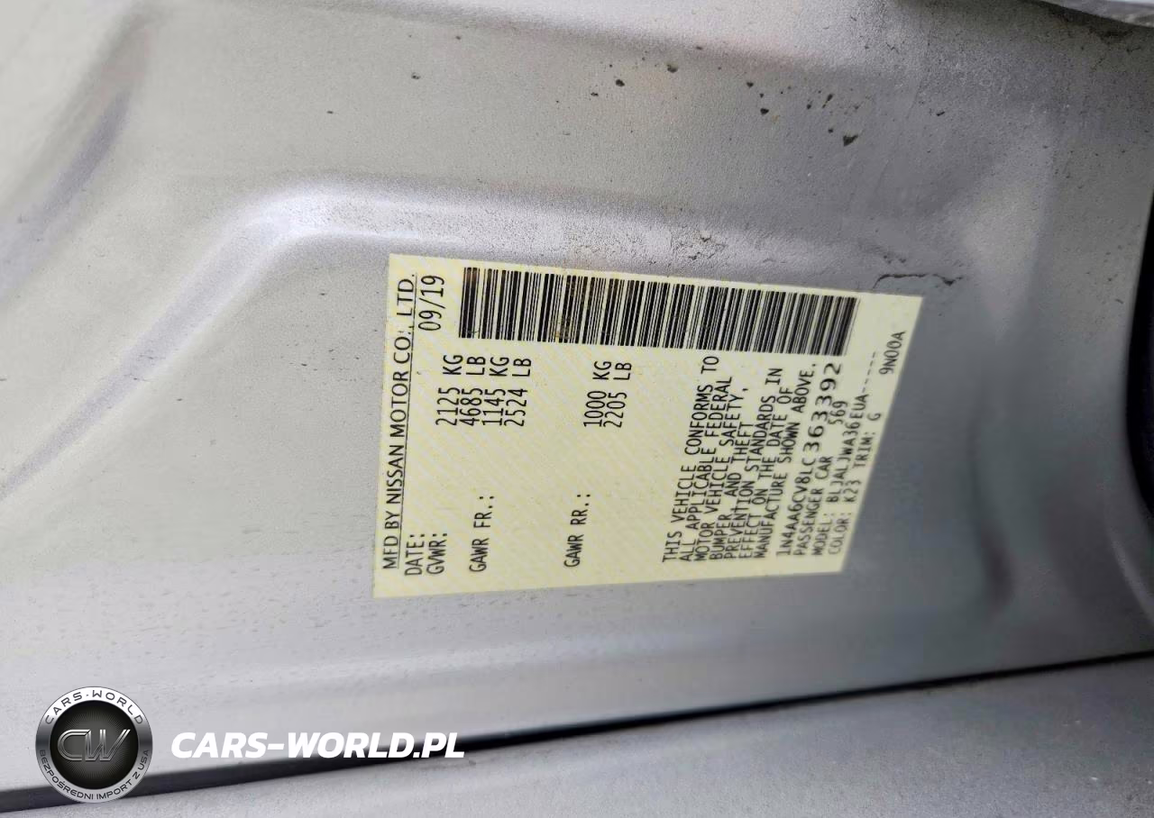 2020 Nissan Maxima Sv VIN:1N4AA6CV8LC363392 - 13