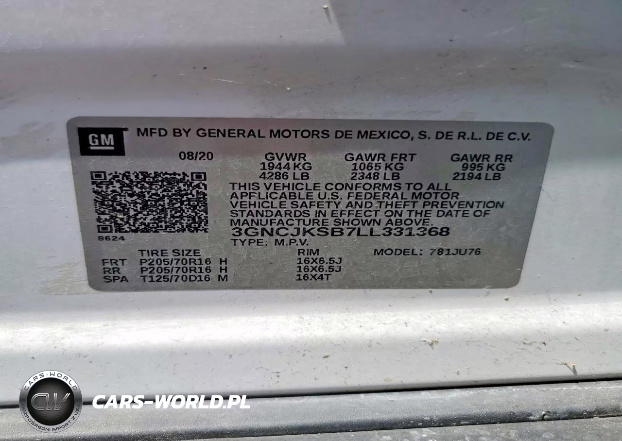 2020 Chevrolet Trax Ls VIN:3GNCJKSB7LL331368 - 13