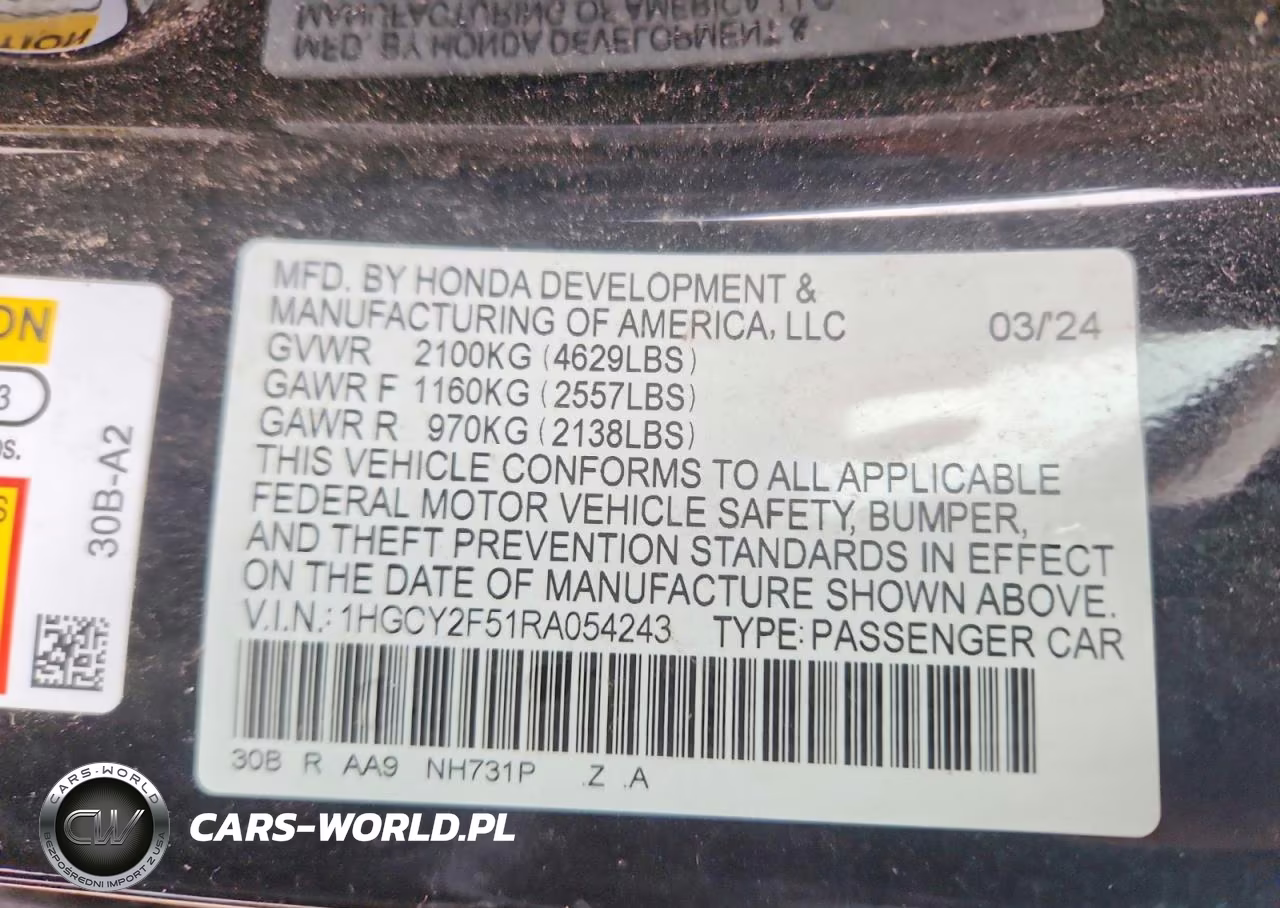 2024 Honda Accord Hybrid Sport VIN:1HGCY2F51RA054243 - 13