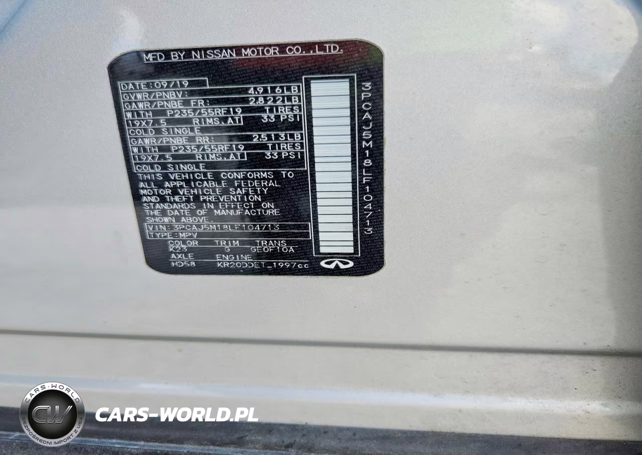 2020 Infiniti Qx50 Luxe VIN:3PCAJ5M18LF104713 - 13