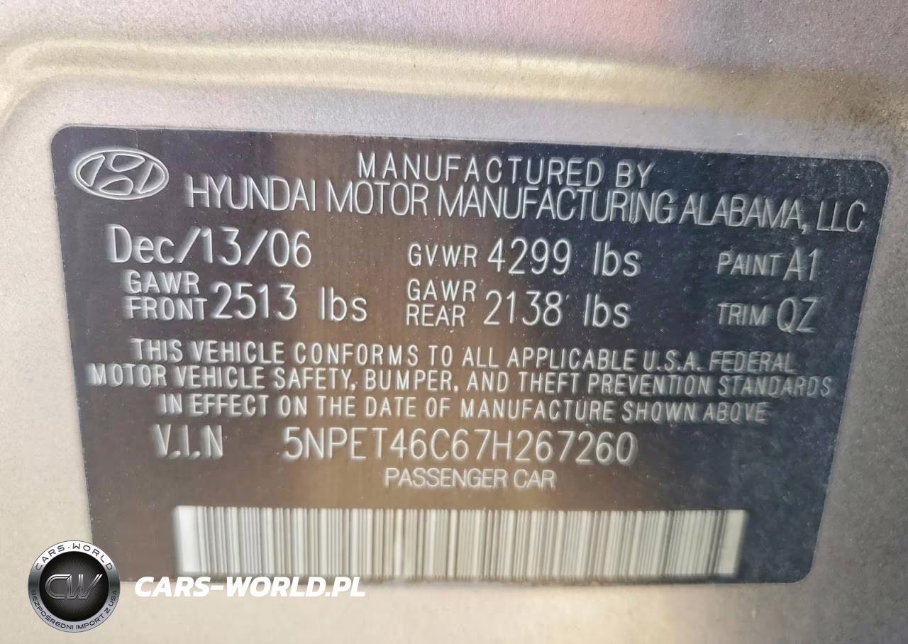 2007 Hyundai Sonata Gls VIN:5NPET46C67H267260 - 12