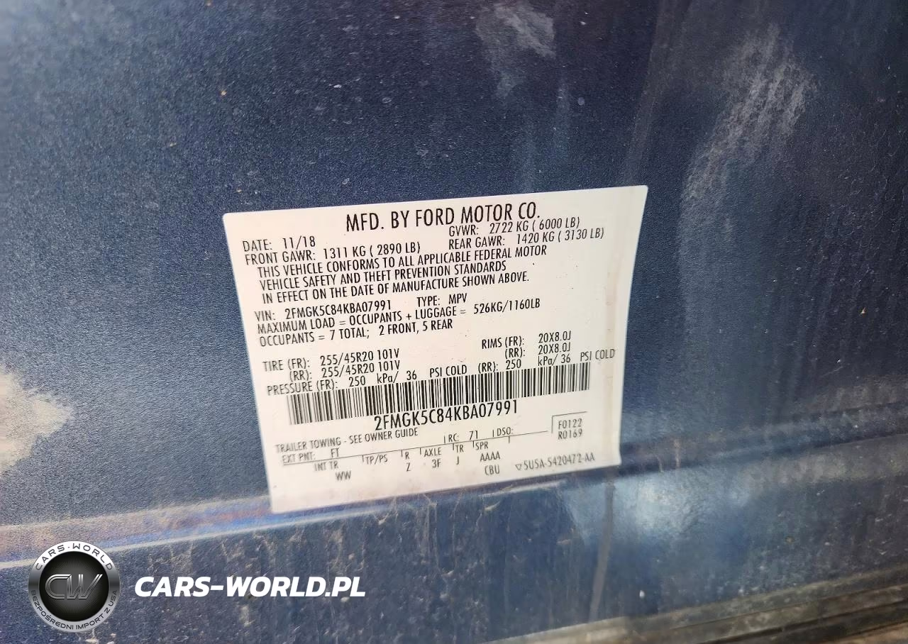 2019 Ford Flex Sel VIN:2FMGK5C84KBA07991 - 13