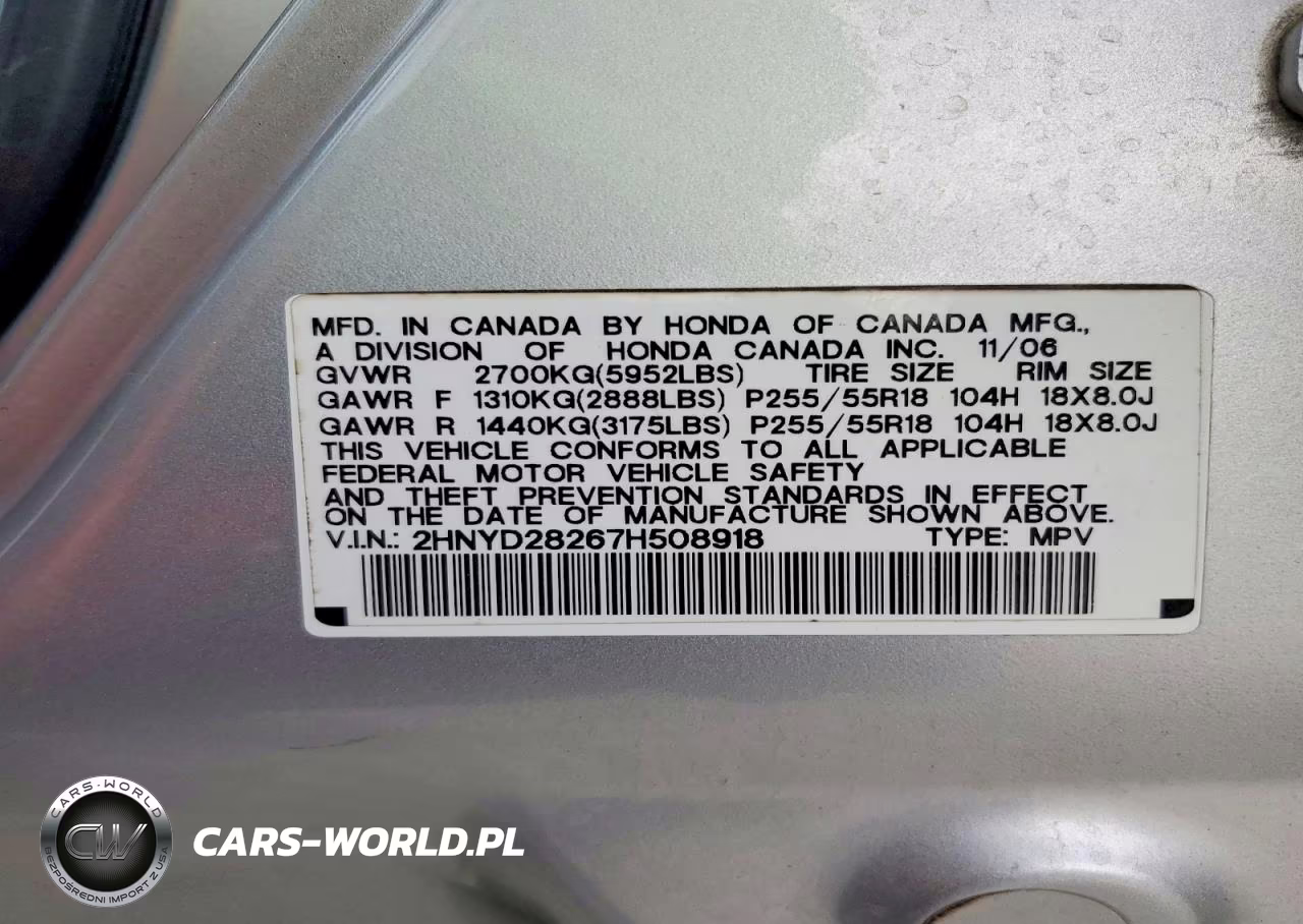 2007 Acura Mdx VIN:2HNYD28267H508918 - 13