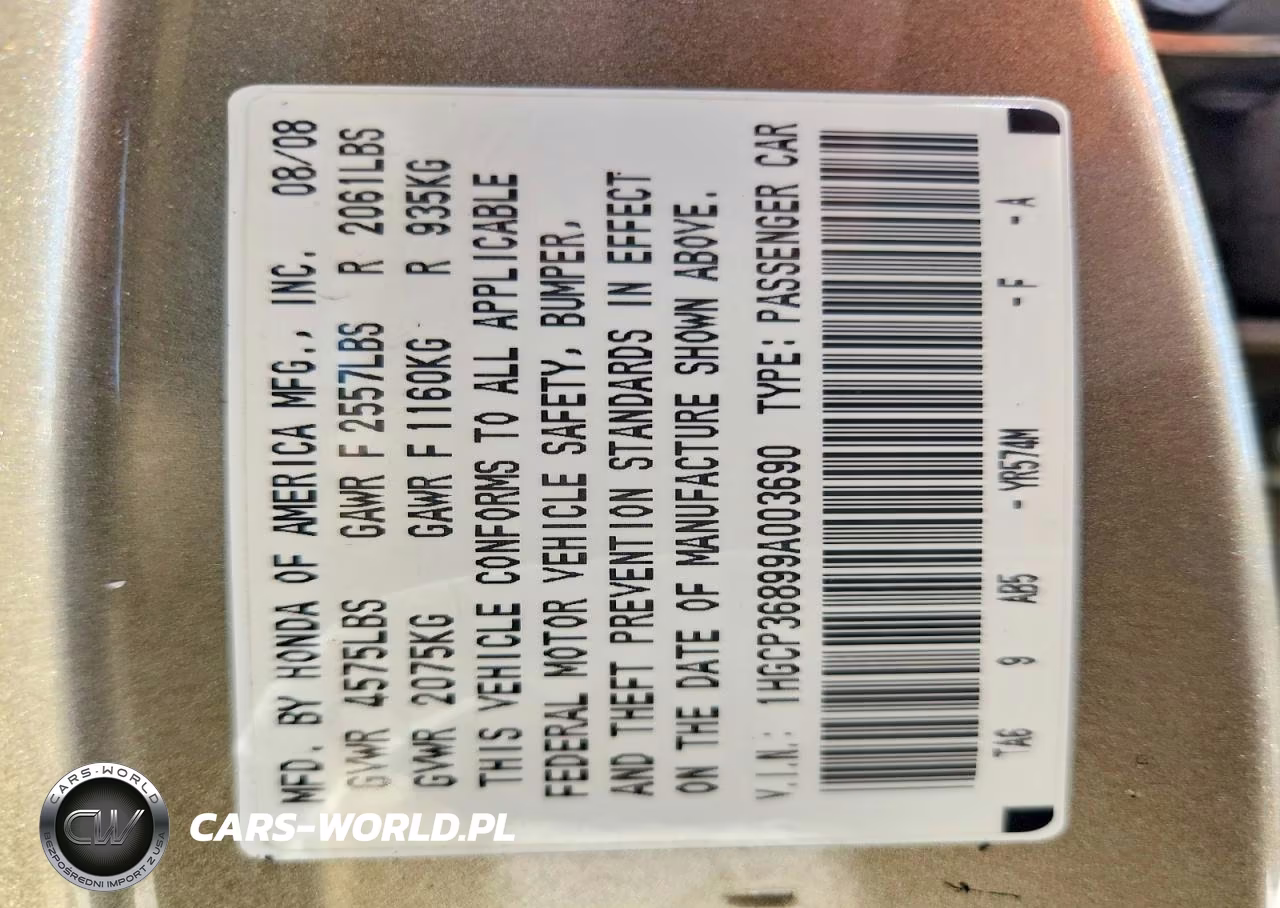 2009 Honda Accord Exl VIN:1HGCP36899A003690 - 12