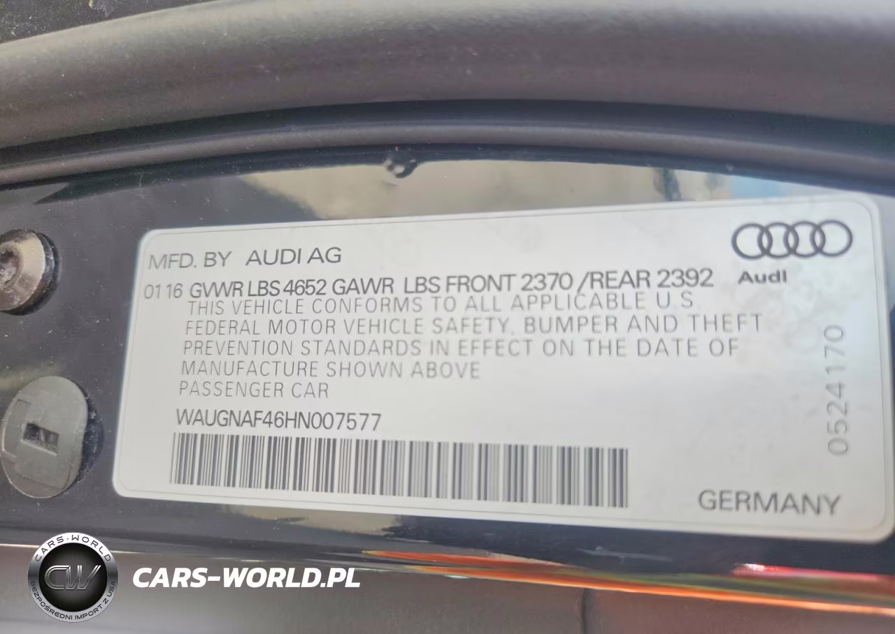 2017 Audi A4 Premium VIN:WAUGNAF46HN007577 - 12