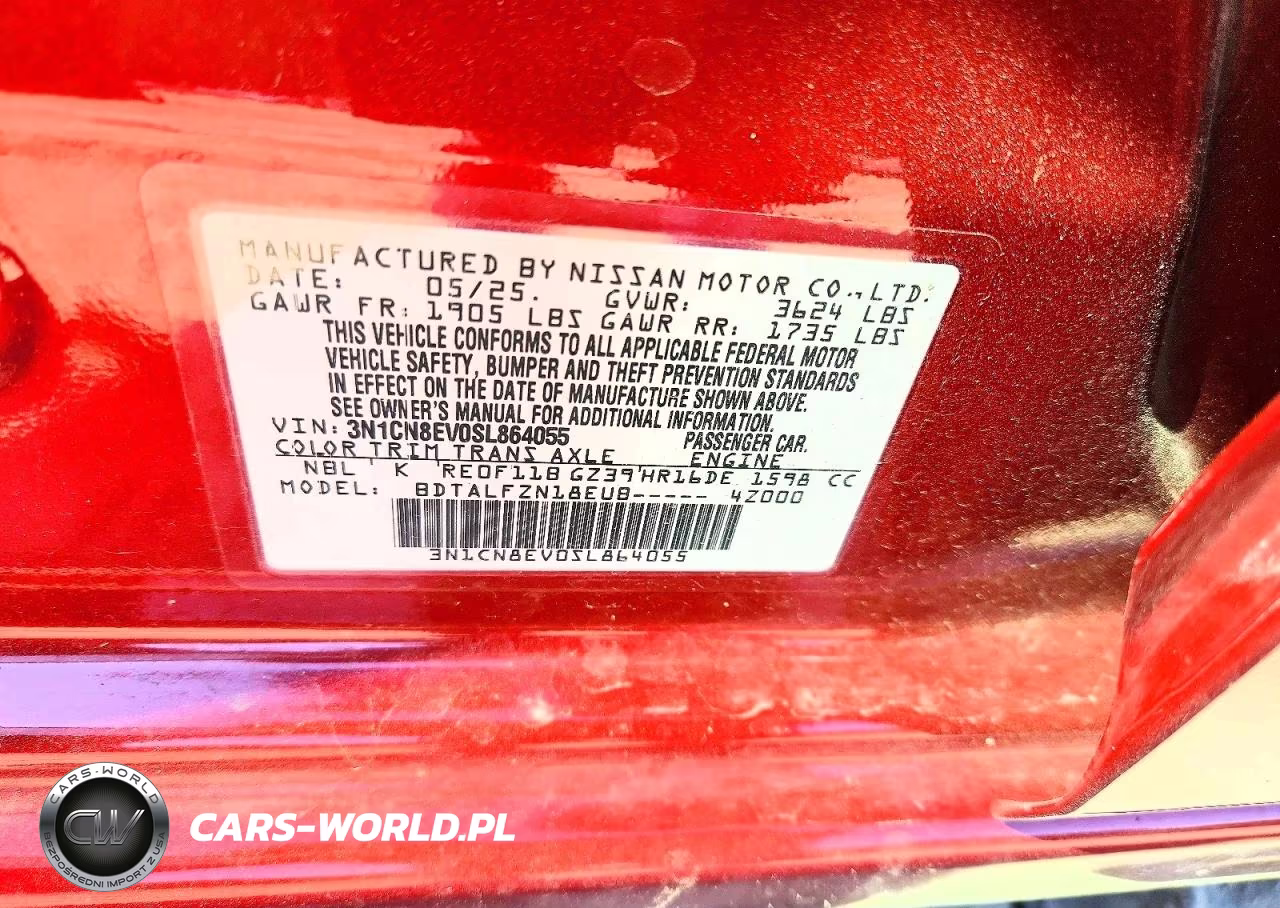 2025 Nissan Versa Sv VIN:3N1CN8EV0SL864055 - 13