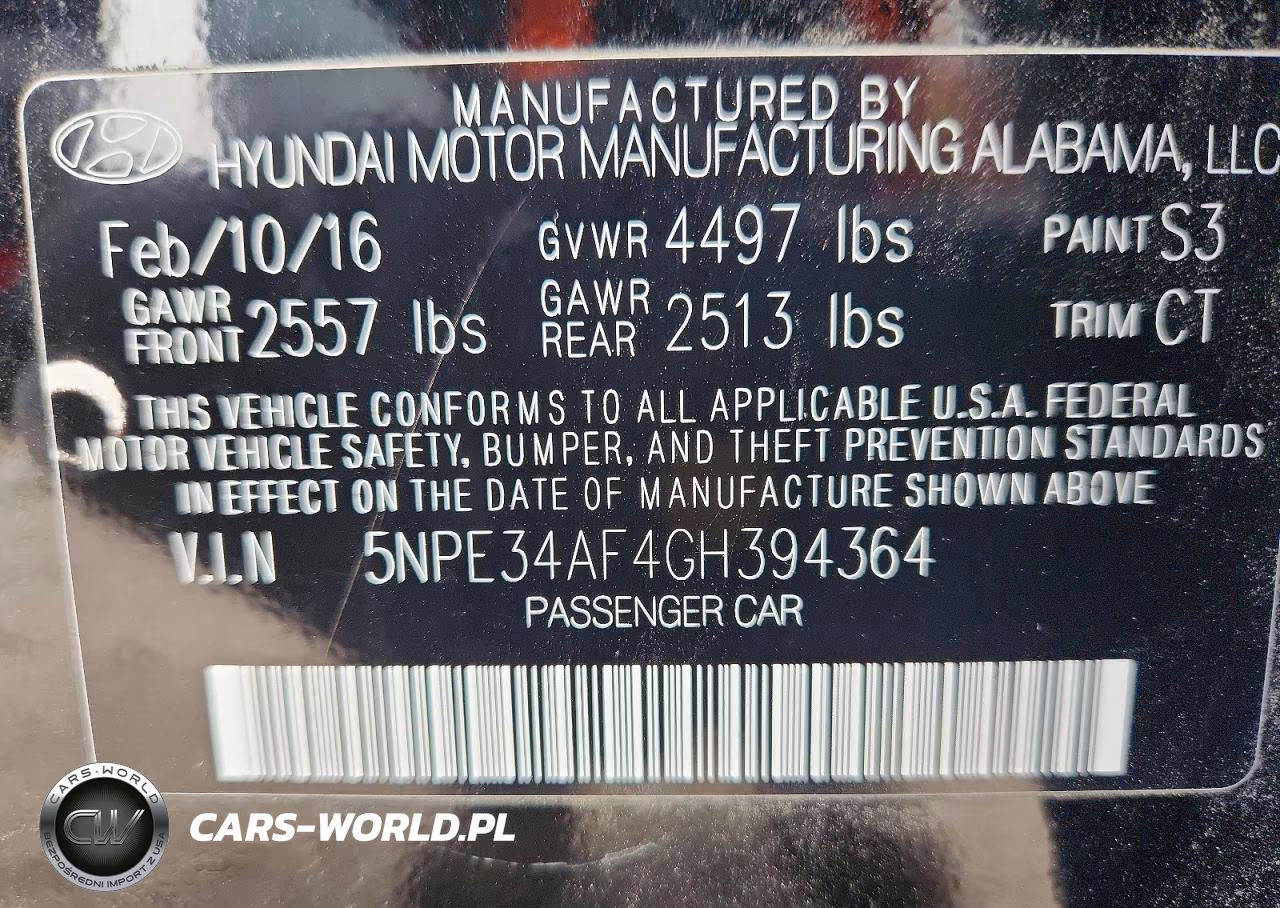 2016 Hyundai Sonata Sport VIN:5NPE34AF4GH394364 - 13