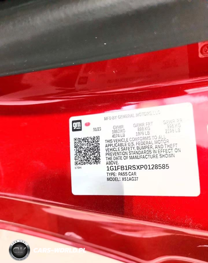 2023 Chevrolet Camaro Ls VIN:1G1FB1RSXP0128585 - 12