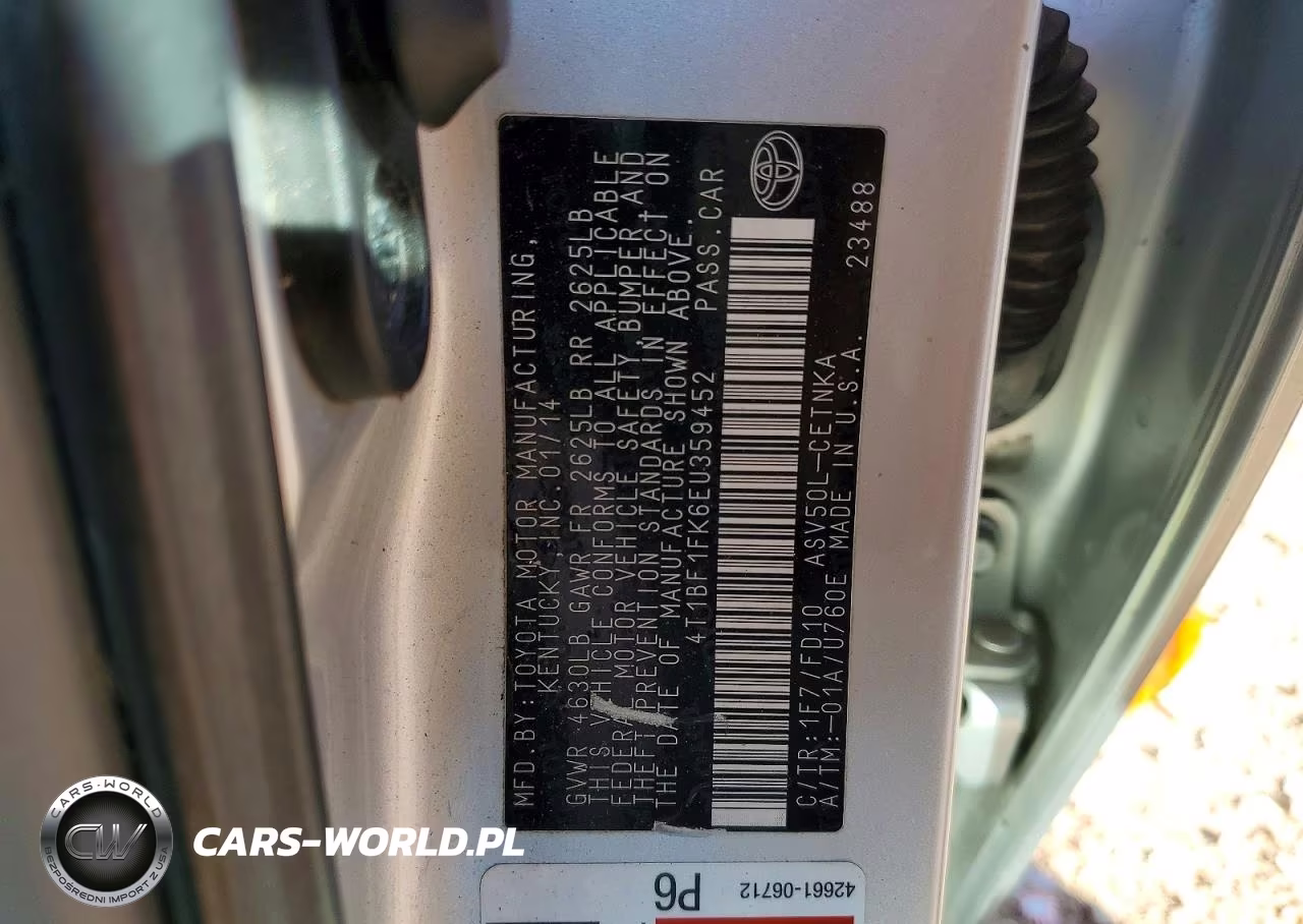 2014 Toyota Camry Le VIN:4T1BF1FK6EU359452 - 12
