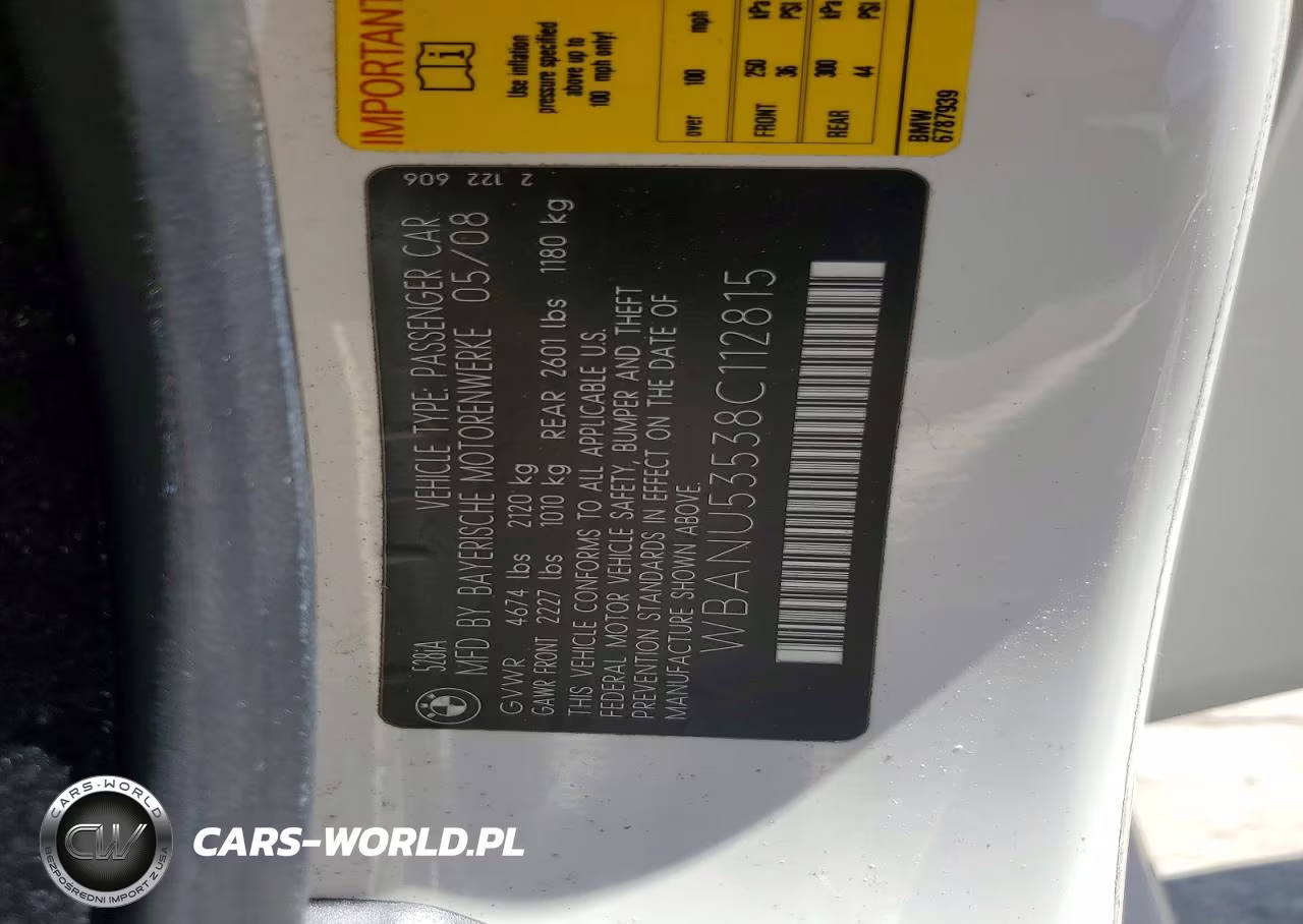 2008 BMW 528 I VIN:WBANU53538C112815 - 12