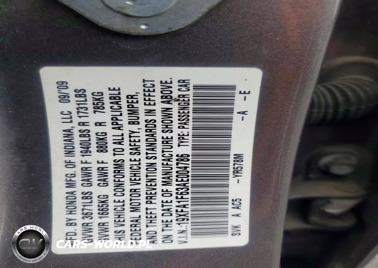 2010 Honda Civic Lx-S VIN:19XFA1F63AE004786 - 12