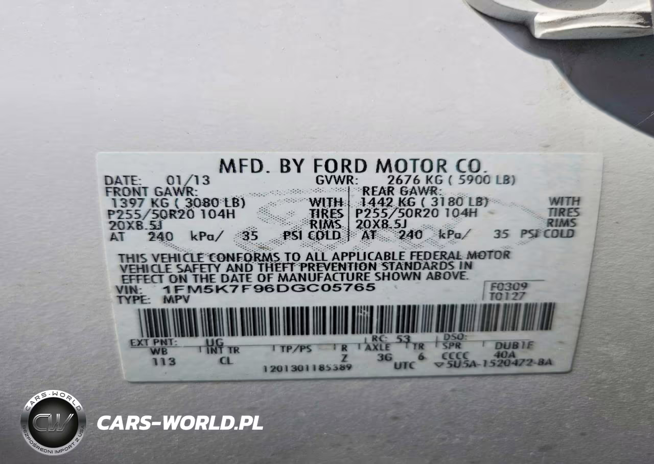 2013 Ford Explorer Limited VIN:1FM5K7F96DGC05765 - 13