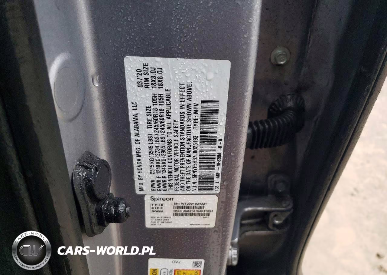 2020 Honda Pilot Ex VIN:5FNYF5H37LB026193 - 13
