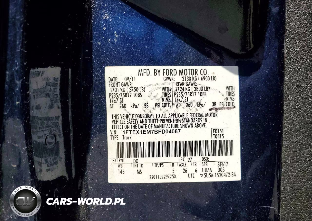 2011 Ford F150 Super Cab VIN:1FTEX1EM7BFD04087 - 12