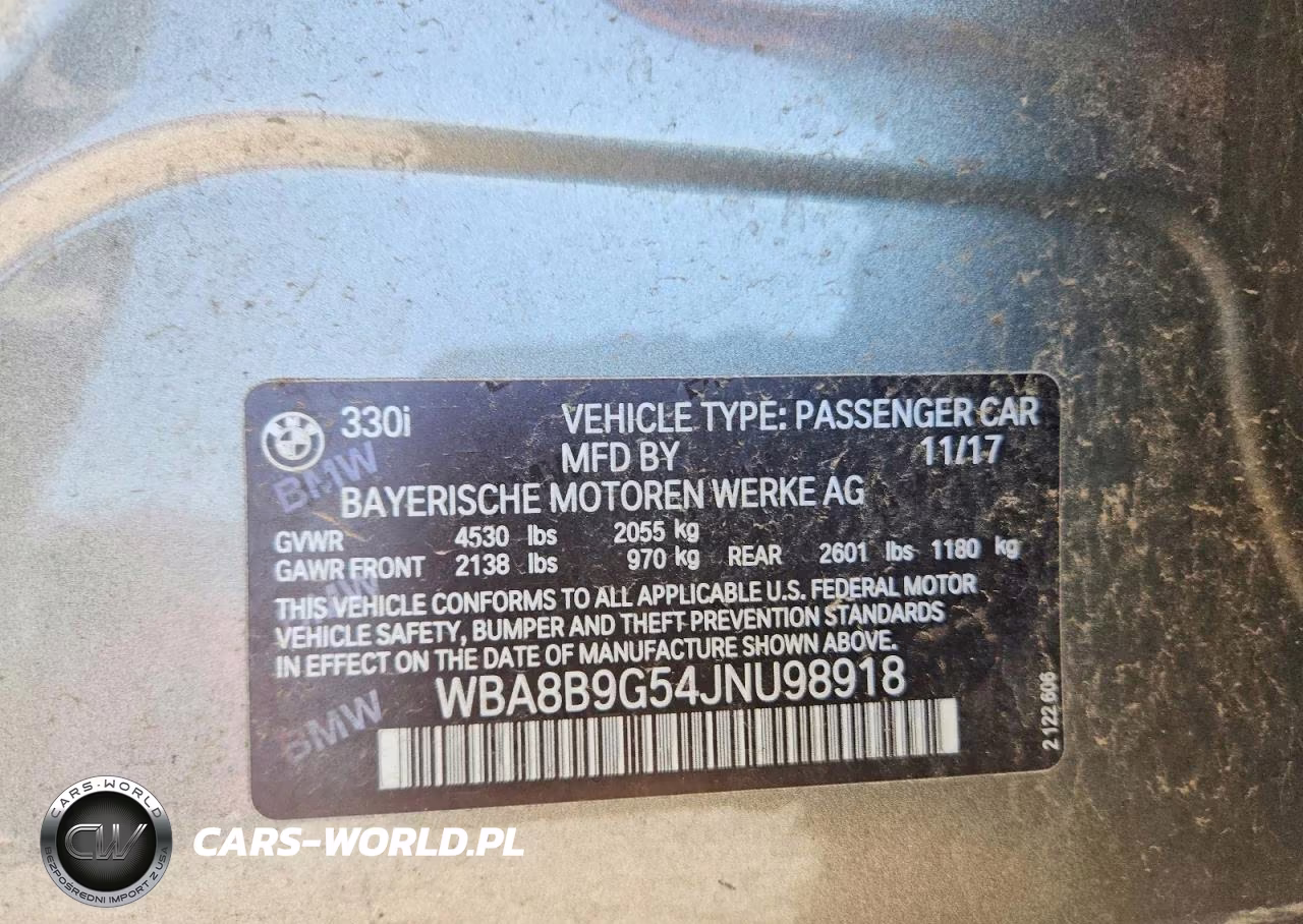 2018 BMW 330 I VIN:WBA8B9G54JNU98918 - 12
