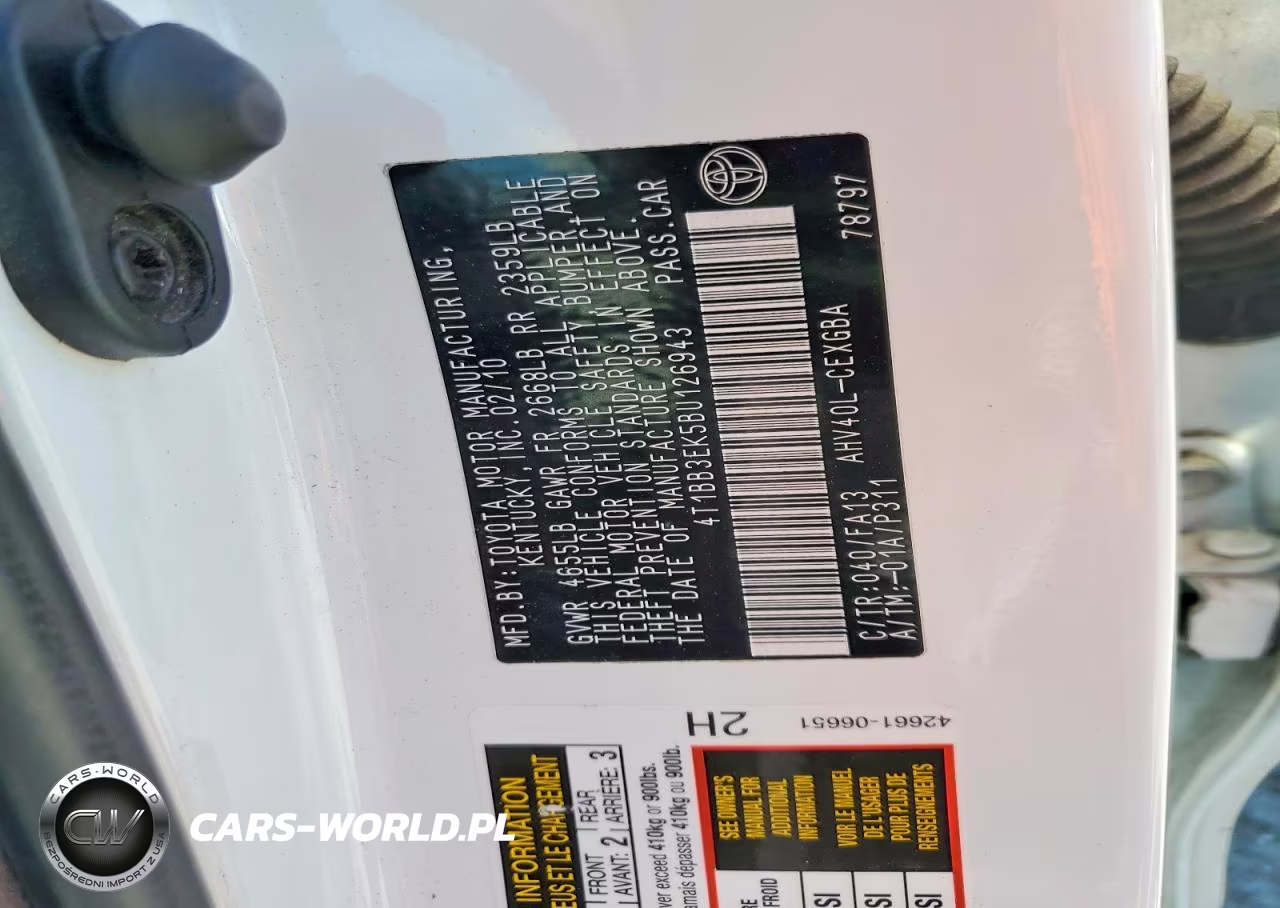 2011 Toyota Camry Hybrid VIN:4T1BB3EK5BU126943 - 12