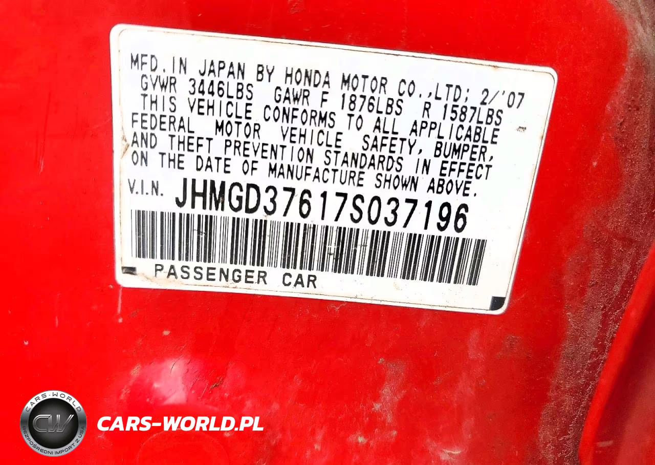 2007 Honda Fit S VIN:JHMGD37617S037196 - 13
