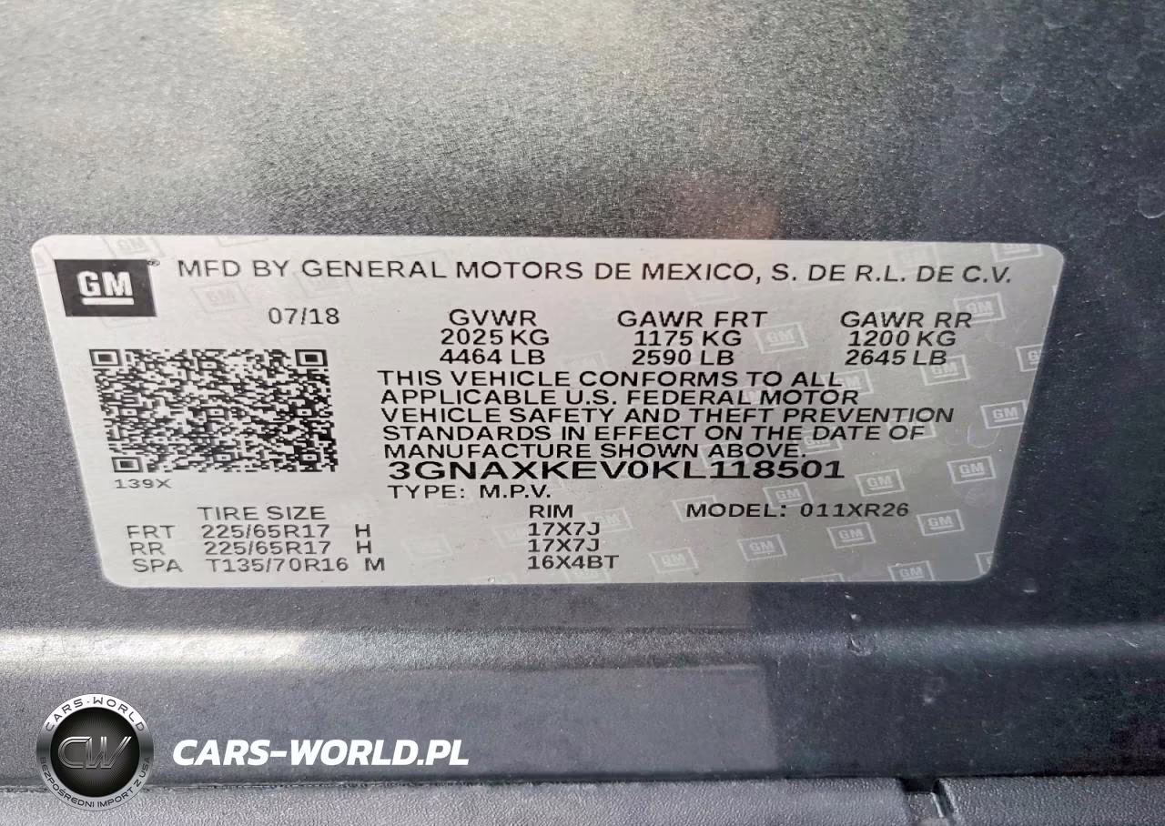 2019 Chevrolet Equinox Lt VIN:3GNAXKEV0KL118501 - 14