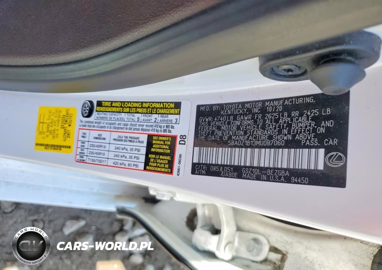 2021 Lexus Es 350 Base VIN:58ADZ1B13MU087060 - 12