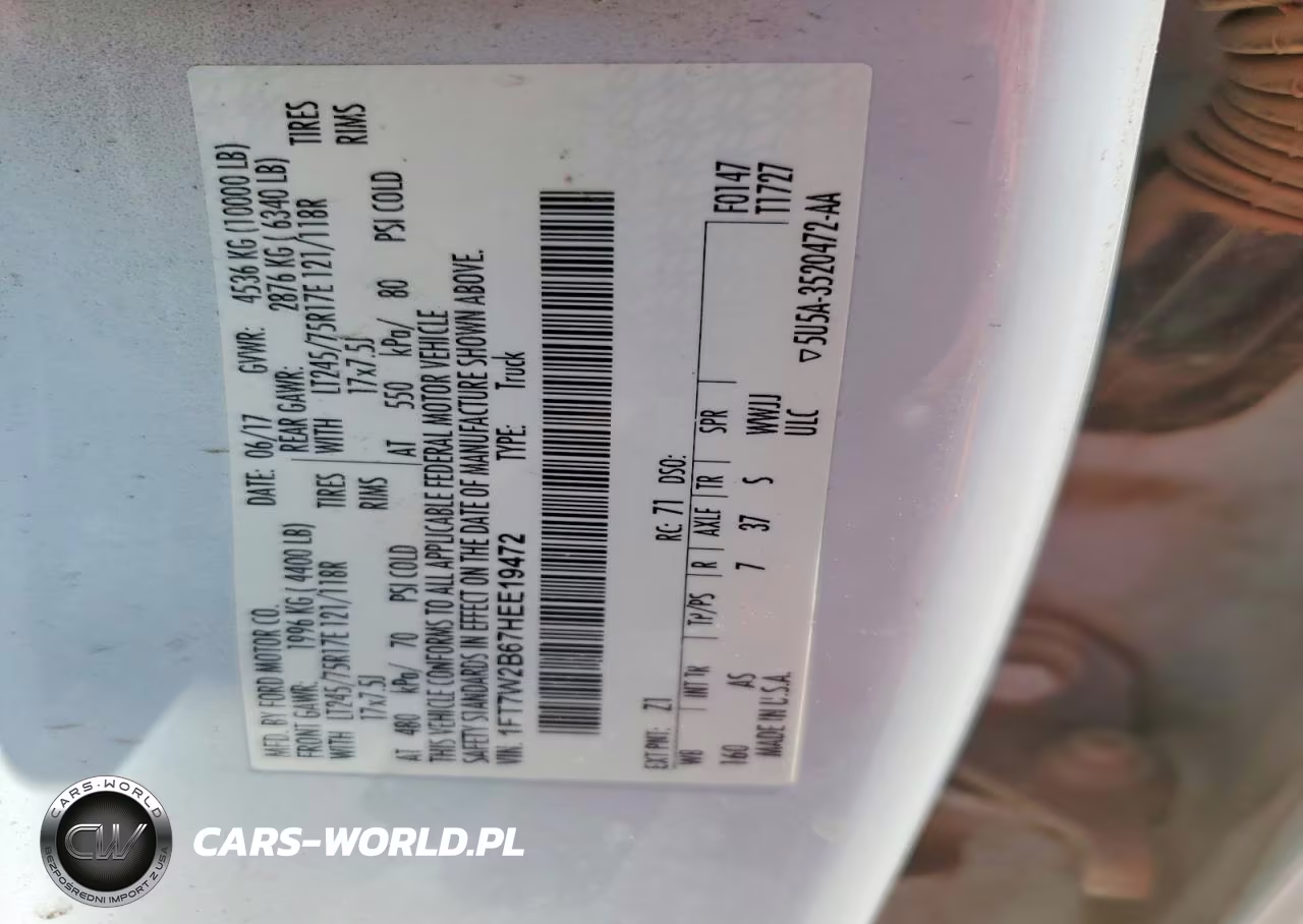 2017 Ford F250 Super Duty VIN:1FT7W2B67HEE19472 - 12